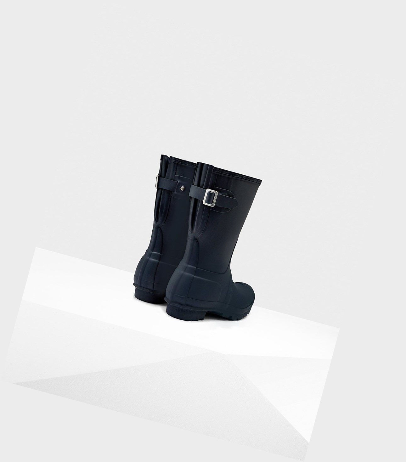 Krótkie Kozaki Damskie Hunter Original Back Adjustable Granatowe | 618OGAFKN