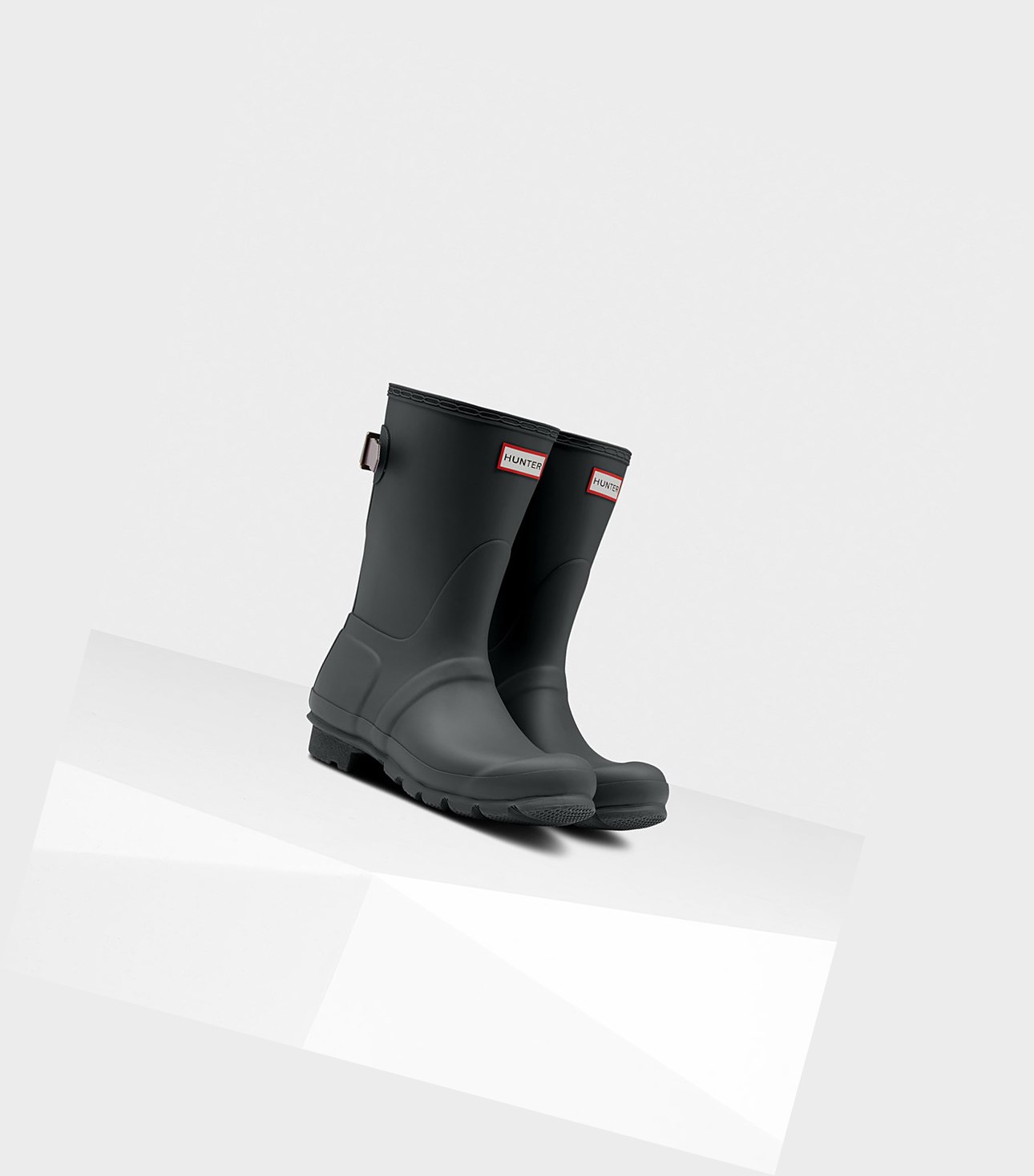Krótkie Kozaki Damskie Hunter Original Back Adjustable Czarne Fioletowe | 756OHFZLV