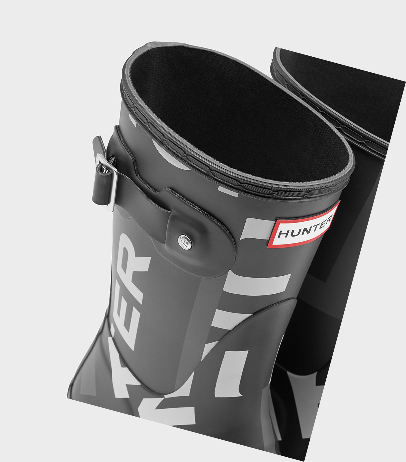 Krótkie Kozaki Damskie Hunter Original Exploded Logo Czarne | 025DYWESH