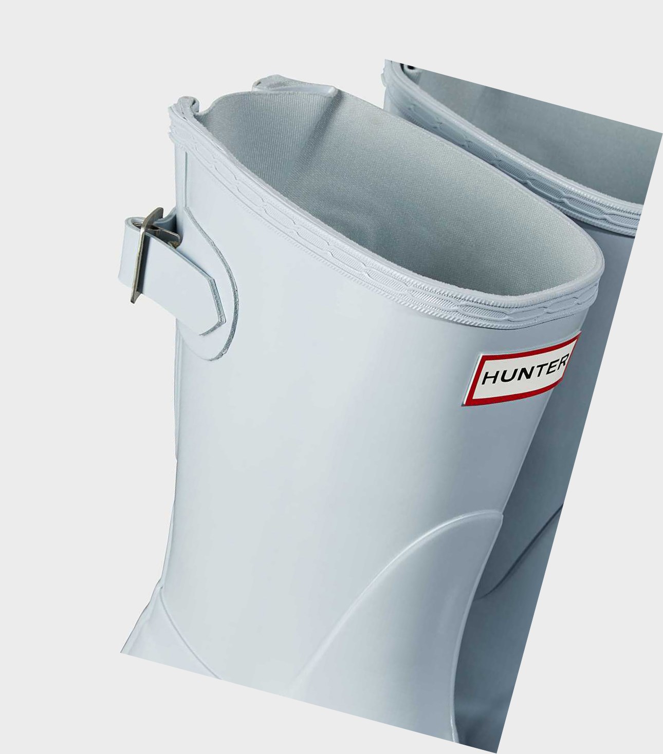Krótkie Kozaki Damskie Hunter Original Krótkie Back Gloss Wellington Adjustable Szare | 893BKLEUD