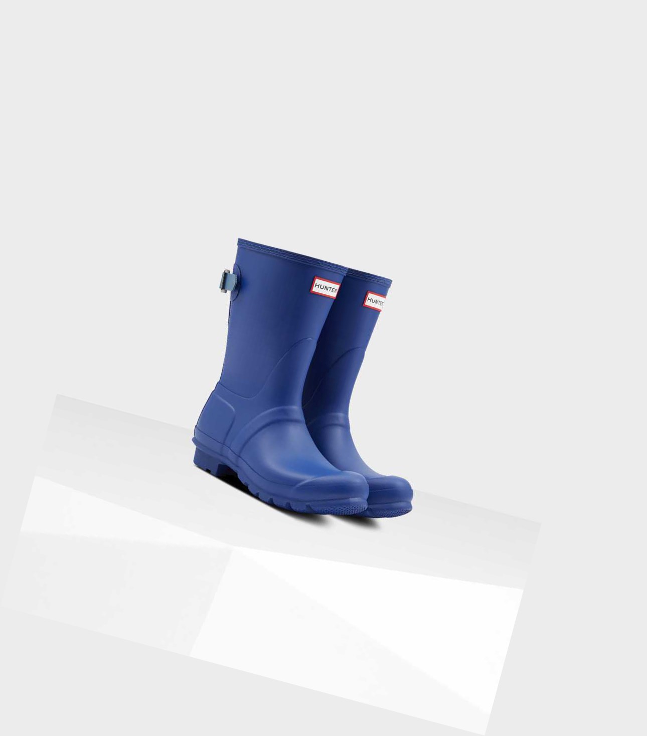 Krótkie Kozaki Damskie Hunter Original Krótkie Back Wellington Adjustable Niebieskie | 915NHSEUI
