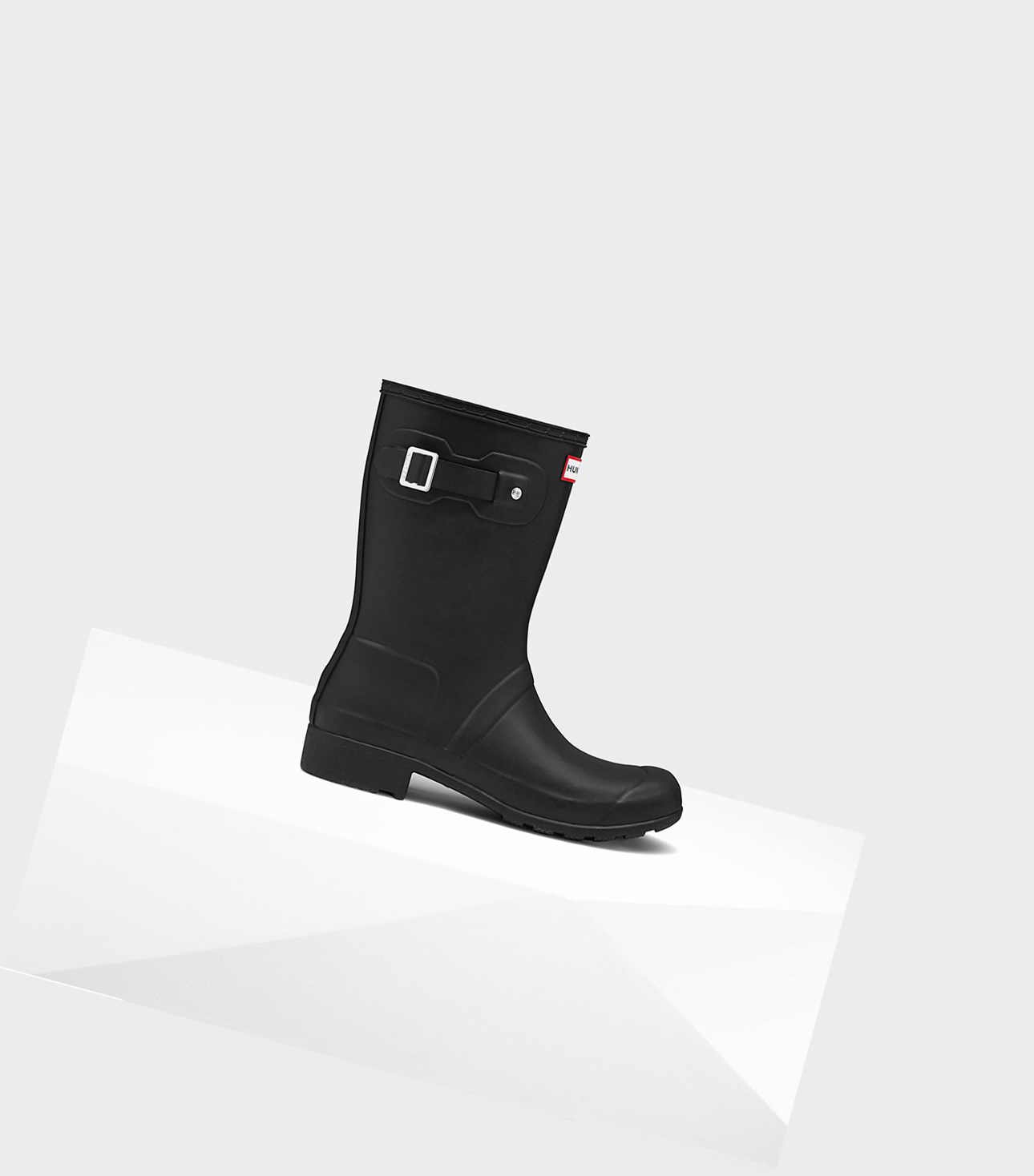 Krótkie Kozaki Damskie Hunter Original Tour Foldable Czarne | 457TJVGRH