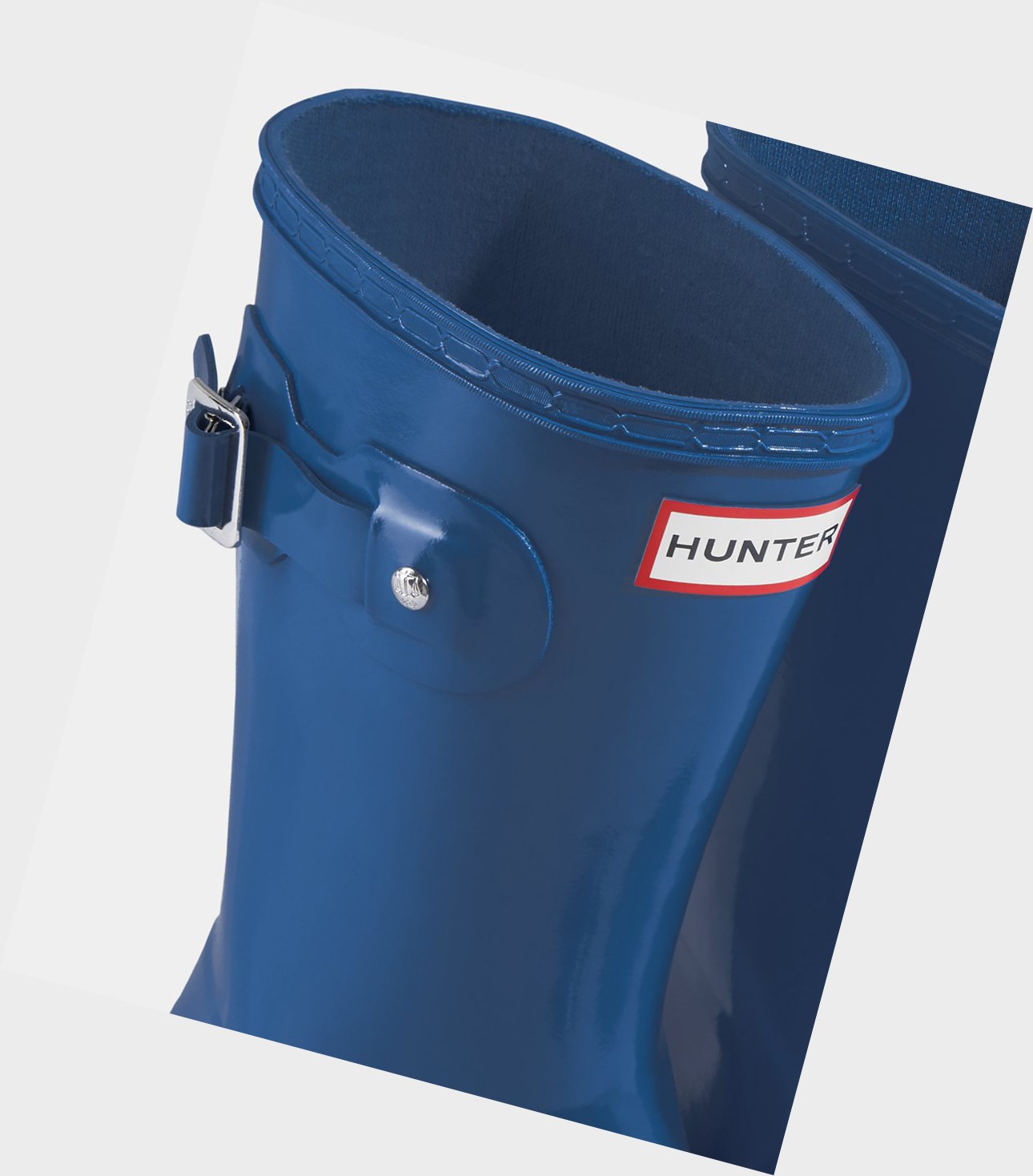 Krótkie Kozaki Damskie Hunter Original Tour Foldable Gloss Niebieskie | 794VODRHC