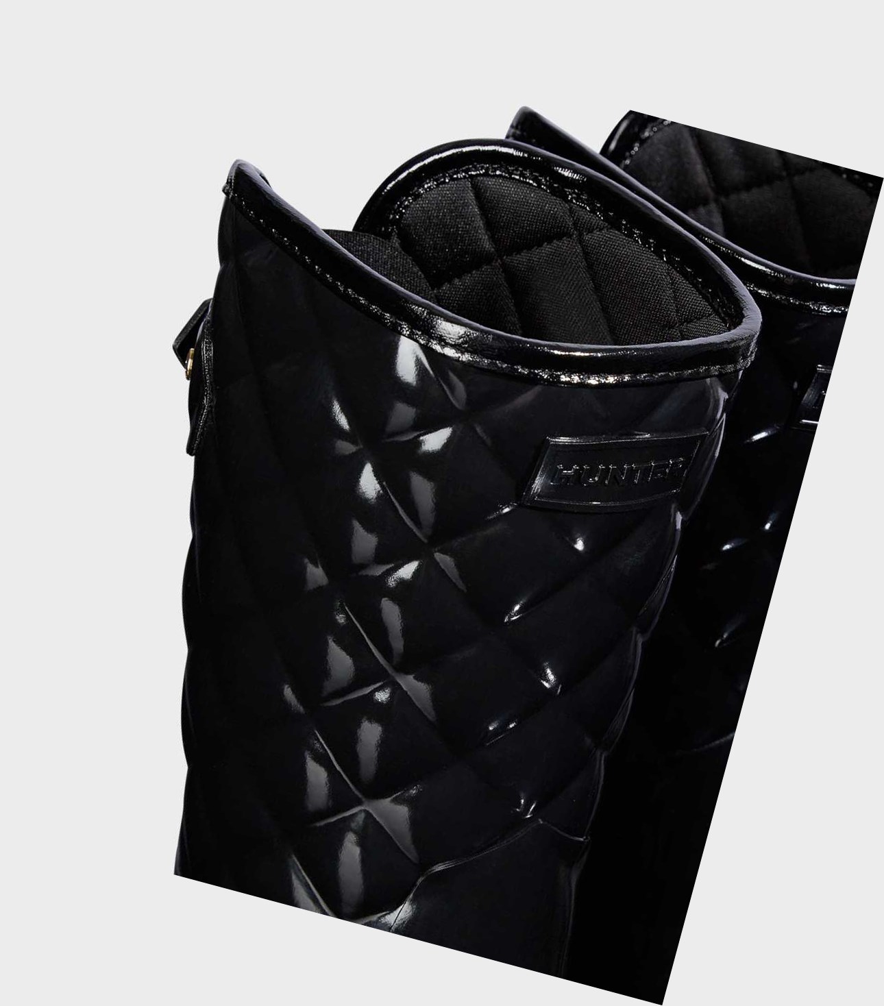 Krótkie Kozaki Damskie Hunter Refined Slim Fit Pikowana Krótkie Wellington Adjustable Czarne | 150SQAZIW