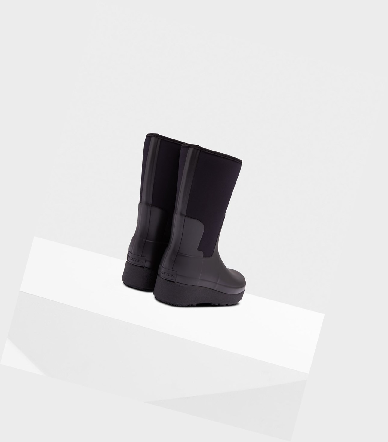 Krótkie Kozaki Damskie Hunter Refined Slim Fit Neoprene Krótkie Czarne | 910ZJEMSR