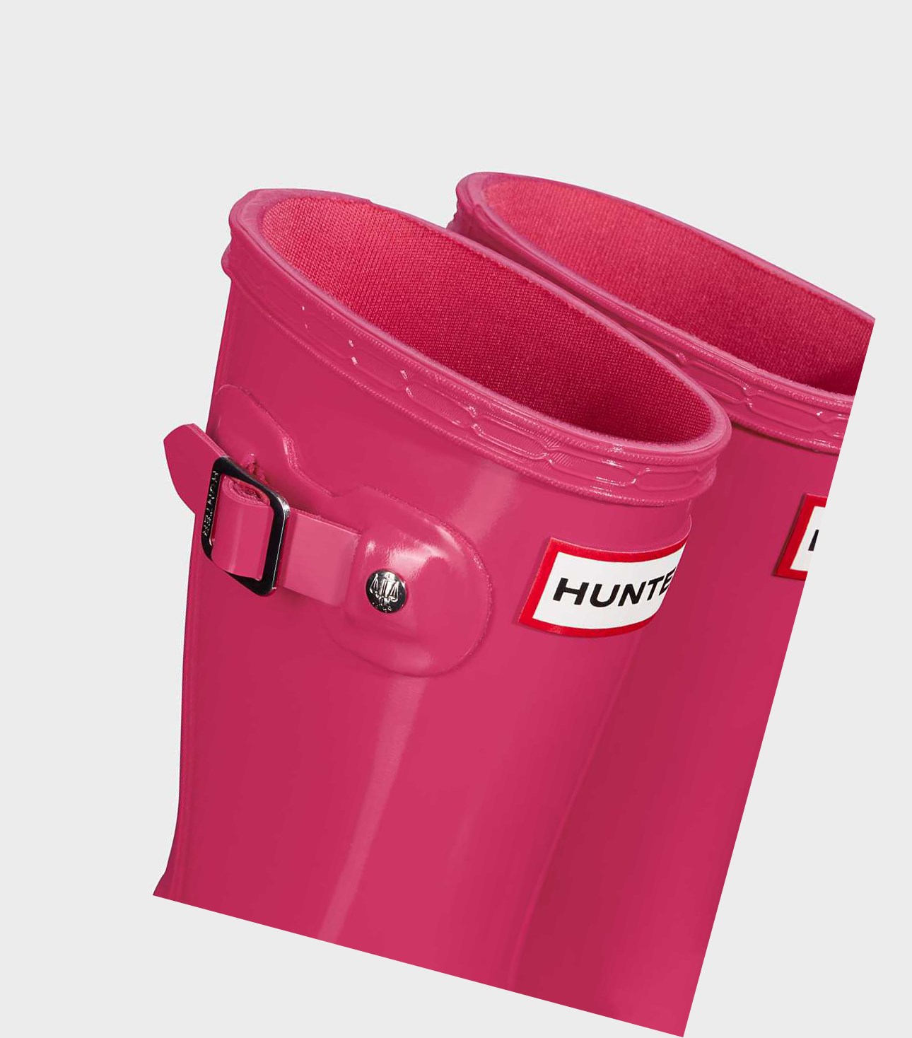 Krótkie Kozaki Dziecięce Hunter Original Little Gloss Wellington Różowe | 057NDPEBU