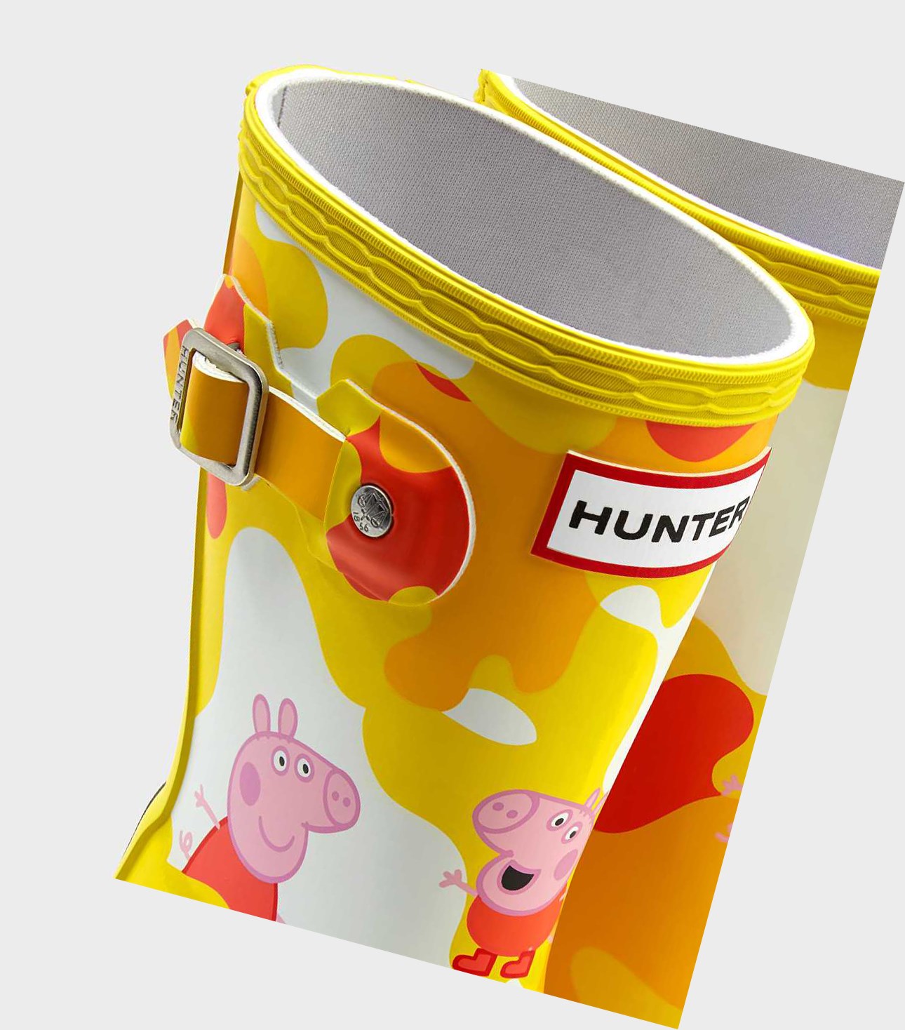 Krótkie Kozaki Dziecięce Hunter Original Little Peppa Pig Wellington Żółte | 087BYHJAW