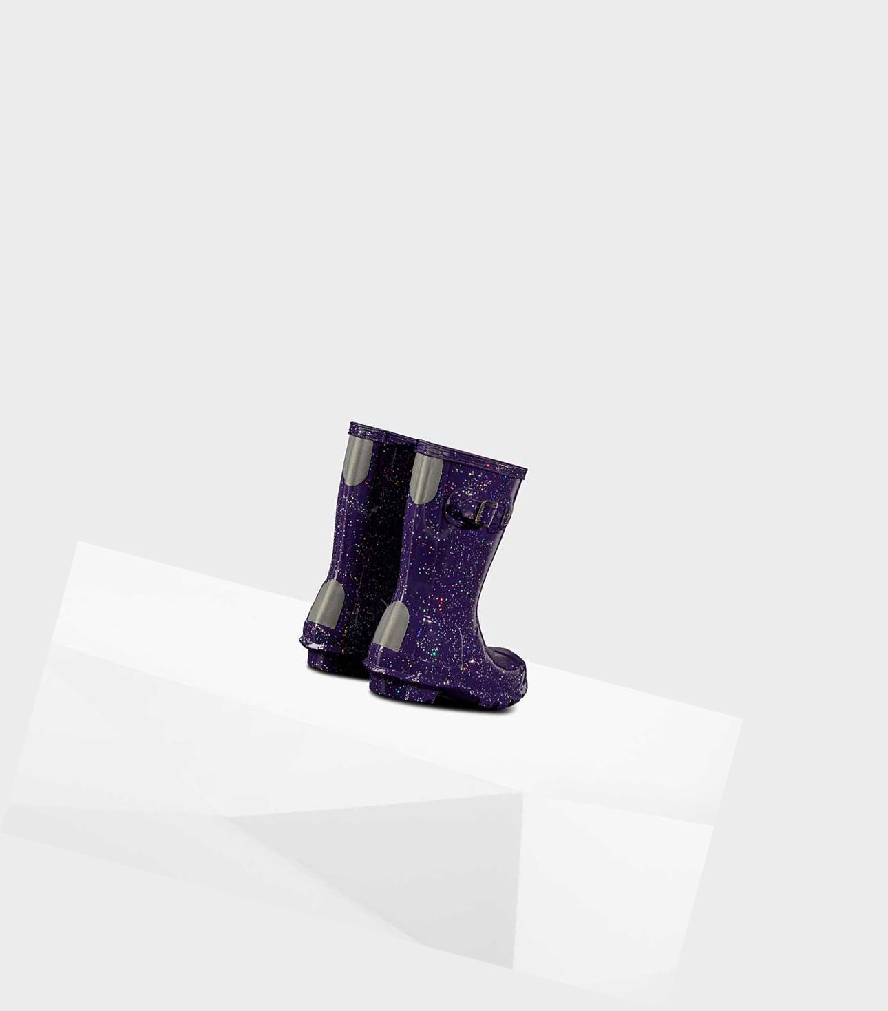 Krótkie Kozaki Dziecięce Hunter Original Little Giant Glitter Wellington Fioletowe | 140MKCQLX