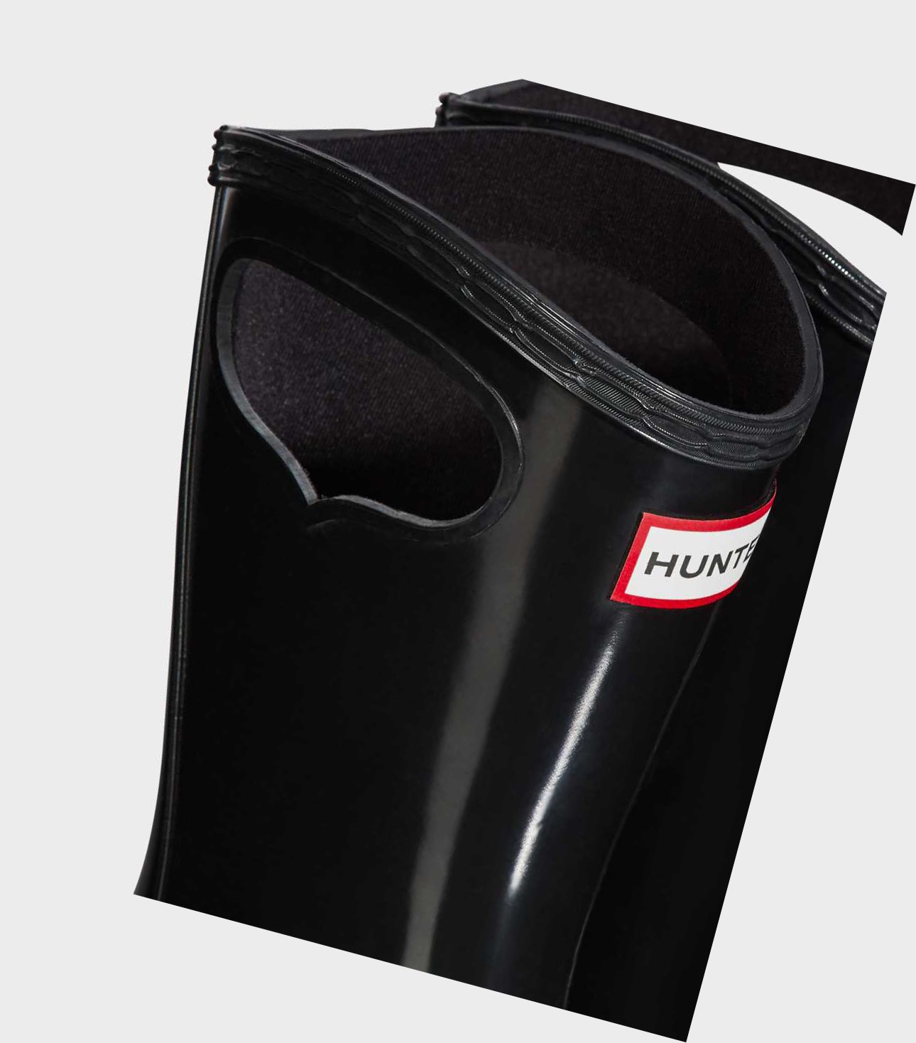 Krótkie Kozaki Dziecięce Hunter Original Big Grab Handle Gloss Wellington Czarne | 157WUIFMY