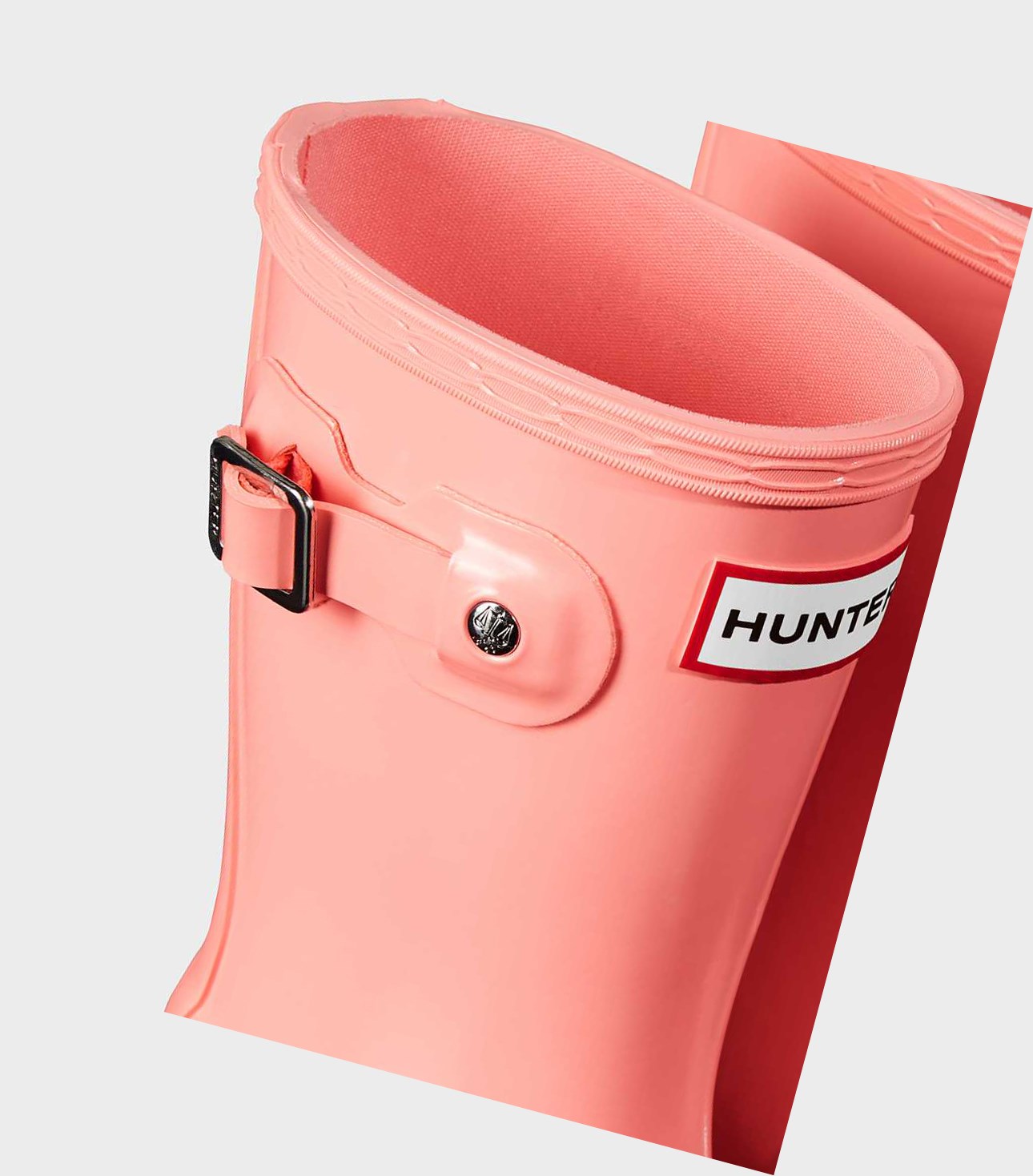 Krótkie Kozaki Dziecięce Hunter Original Little Gloss Wellington Różowe | 170TNHSGE