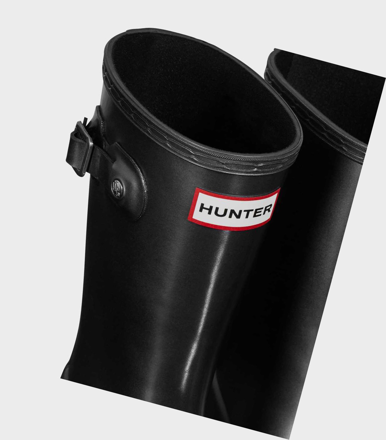 Krótkie Kozaki Dziecięce Hunter Original Big Pearlized Wellington Czarne | 254FONBPV