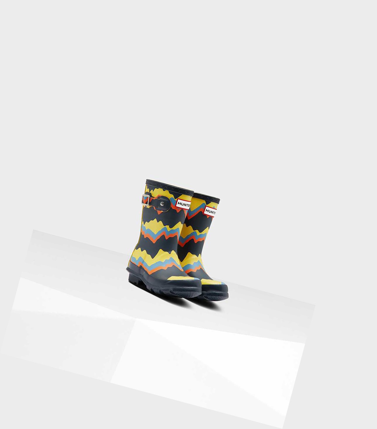 Krótkie Kozaki Dziecięce Hunter Original Little Storm Stripe Wellington Granatowe | 542DQCNBI