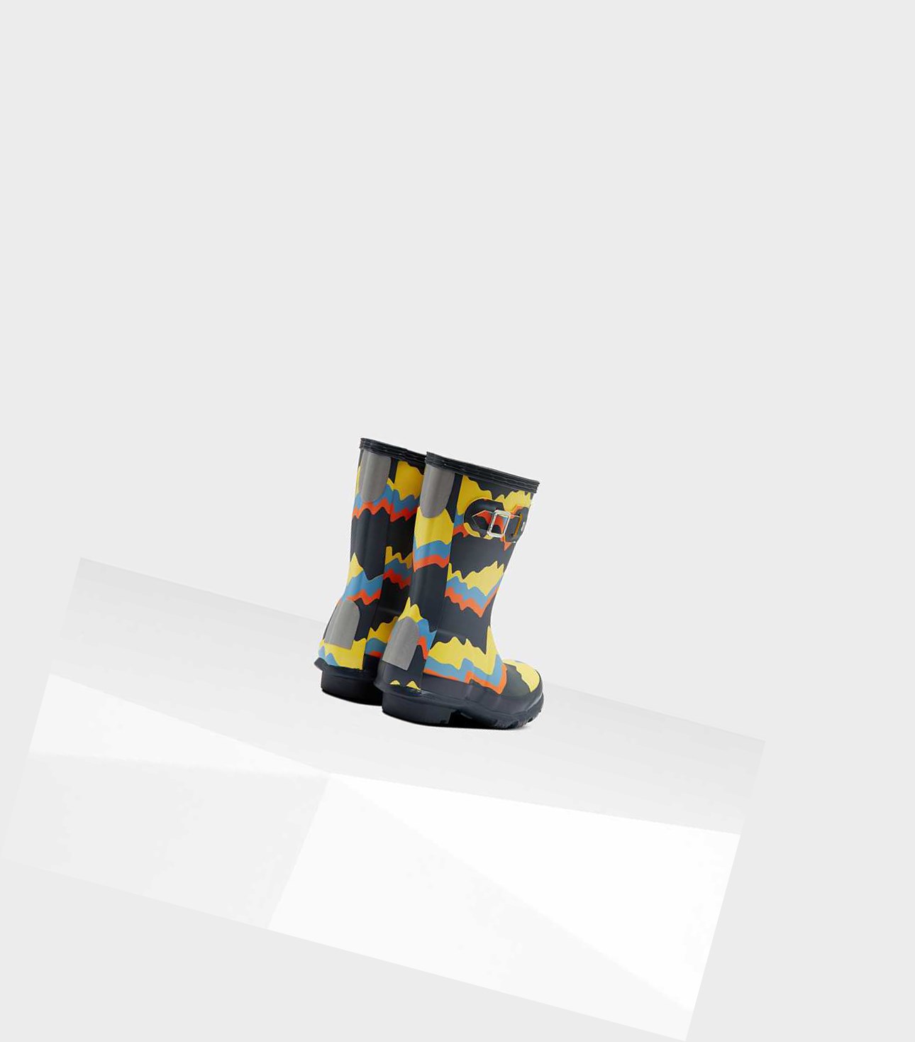 Krótkie Kozaki Dziecięce Hunter Original Little Storm Stripe Wellington Granatowe | 542DQCNBI