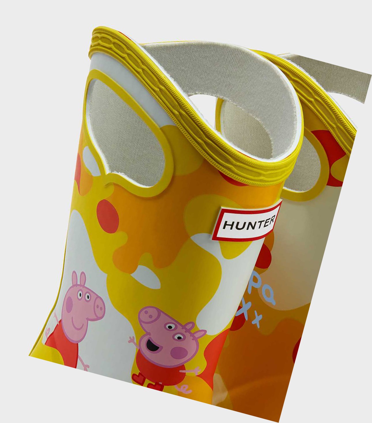 Krótkie Kozaki Dziecięce Hunter Original First Peppa Pig Grab Handle Wellington Żółte | 635NDZVWT