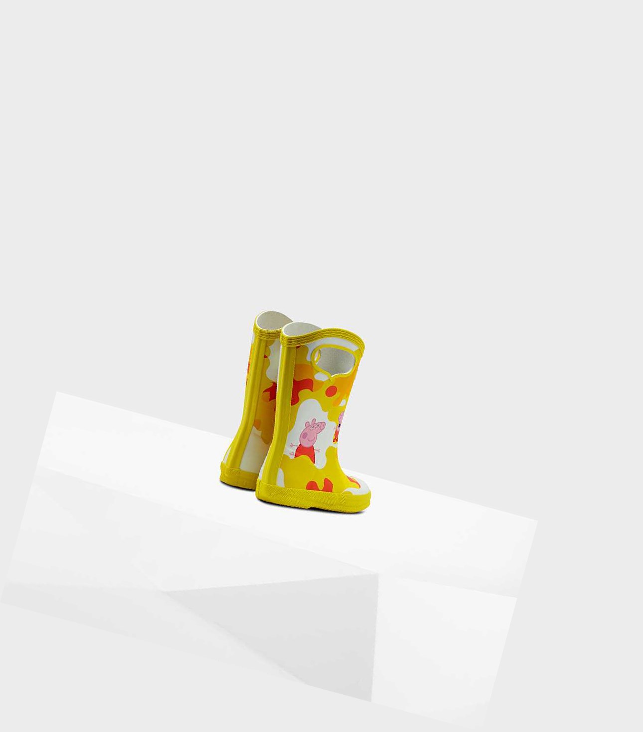 Krótkie Kozaki Dziecięce Hunter Original First Peppa Pig Grab Handle Wellington Żółte | 635NDZVWT