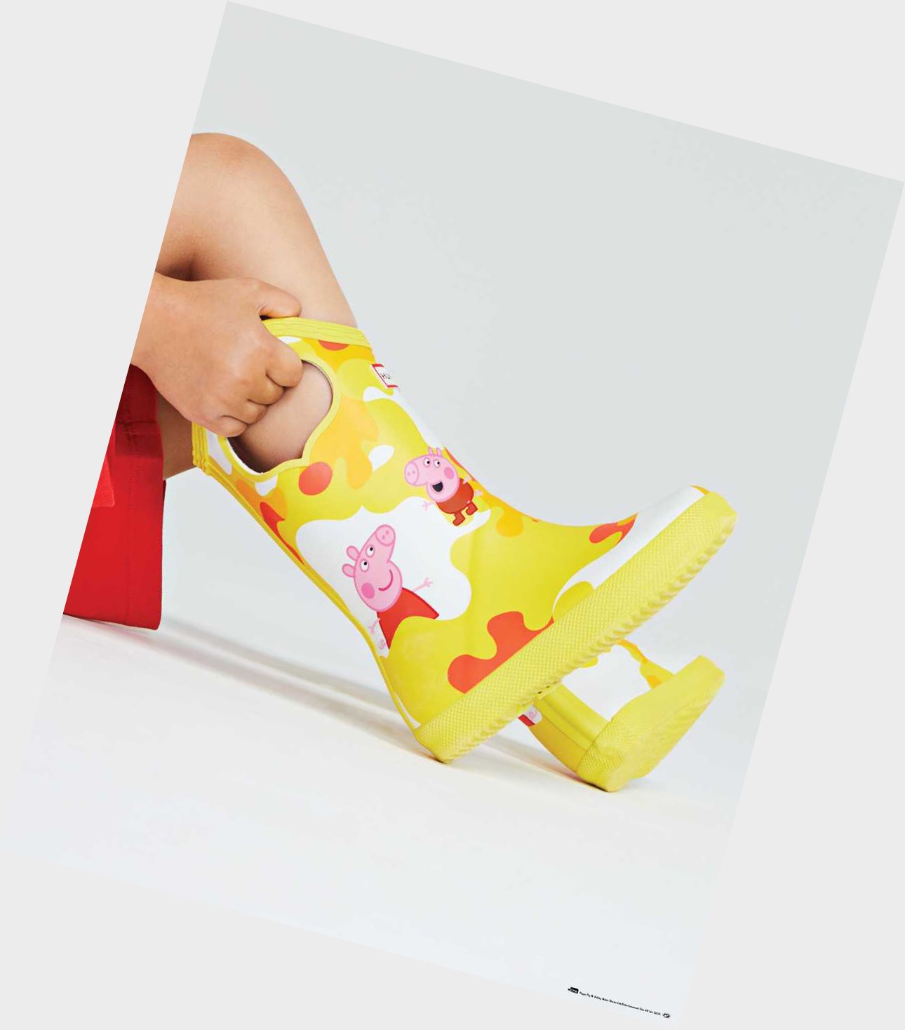 Krótkie Kozaki Dziecięce Hunter Original First Peppa Pig Grab Handle Wellington Żółte | 635NDZVWT