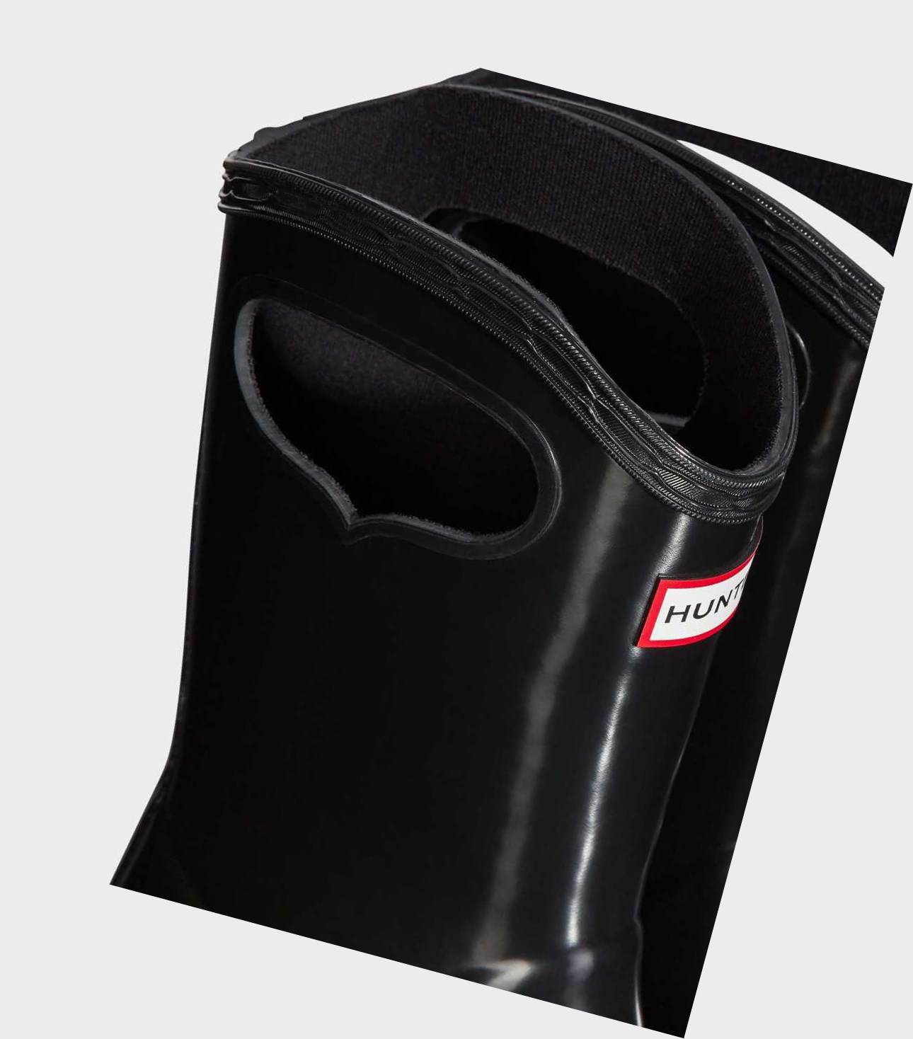 Krótkie Kozaki Dziecięce Hunter Original First Klasyczne Grab Handle Gloss Wellington Czarne | 764ZMYJBR