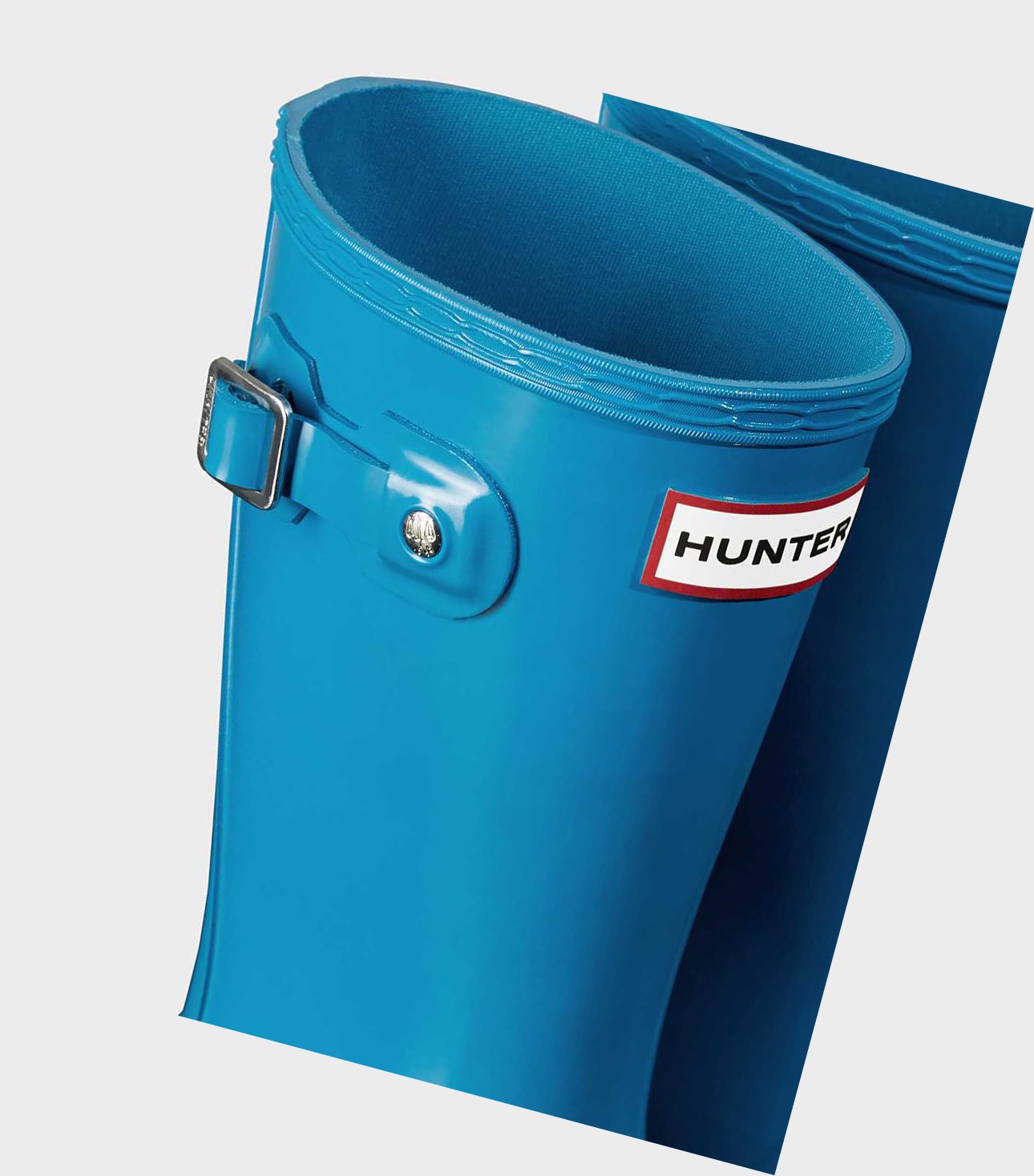 Krótkie Kozaki Dziecięce Hunter Original Big Gloss Wellington Niebieskie | 876IMSUZQ