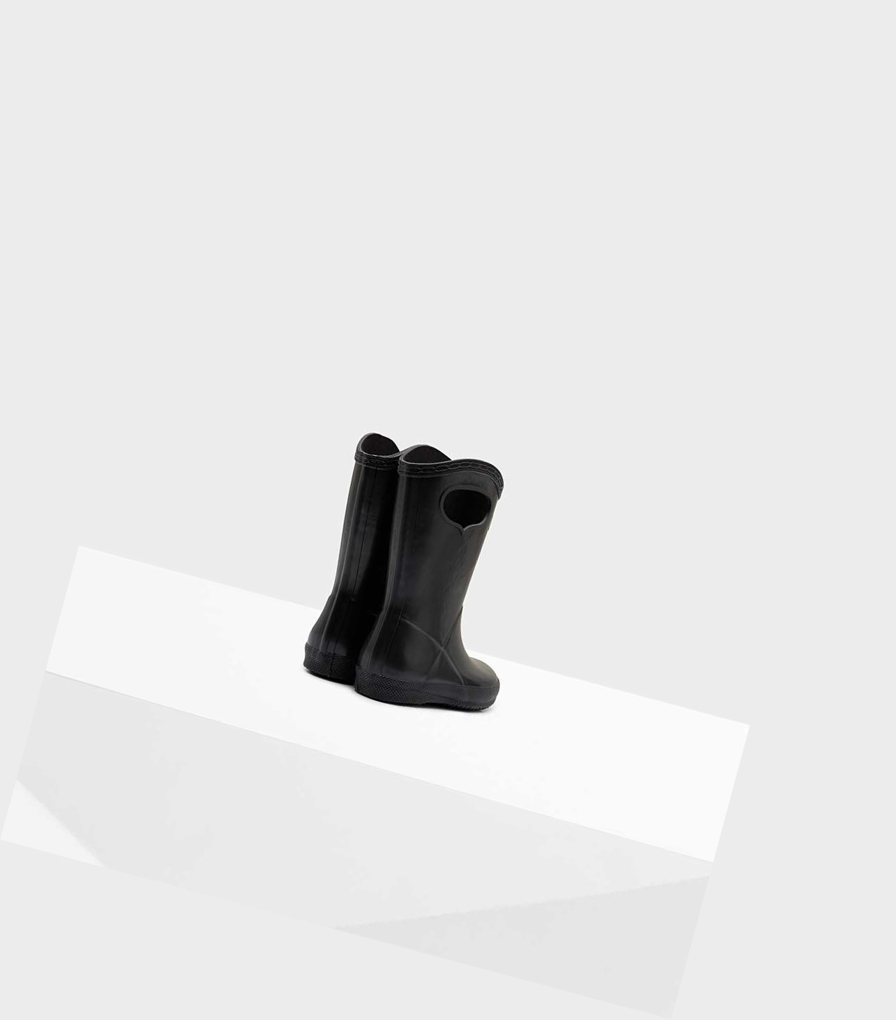Krótkie Kozaki Dziecięce Hunter Original First Klasyczne Grab Handle Wellington Czarne | 957OKJMEH