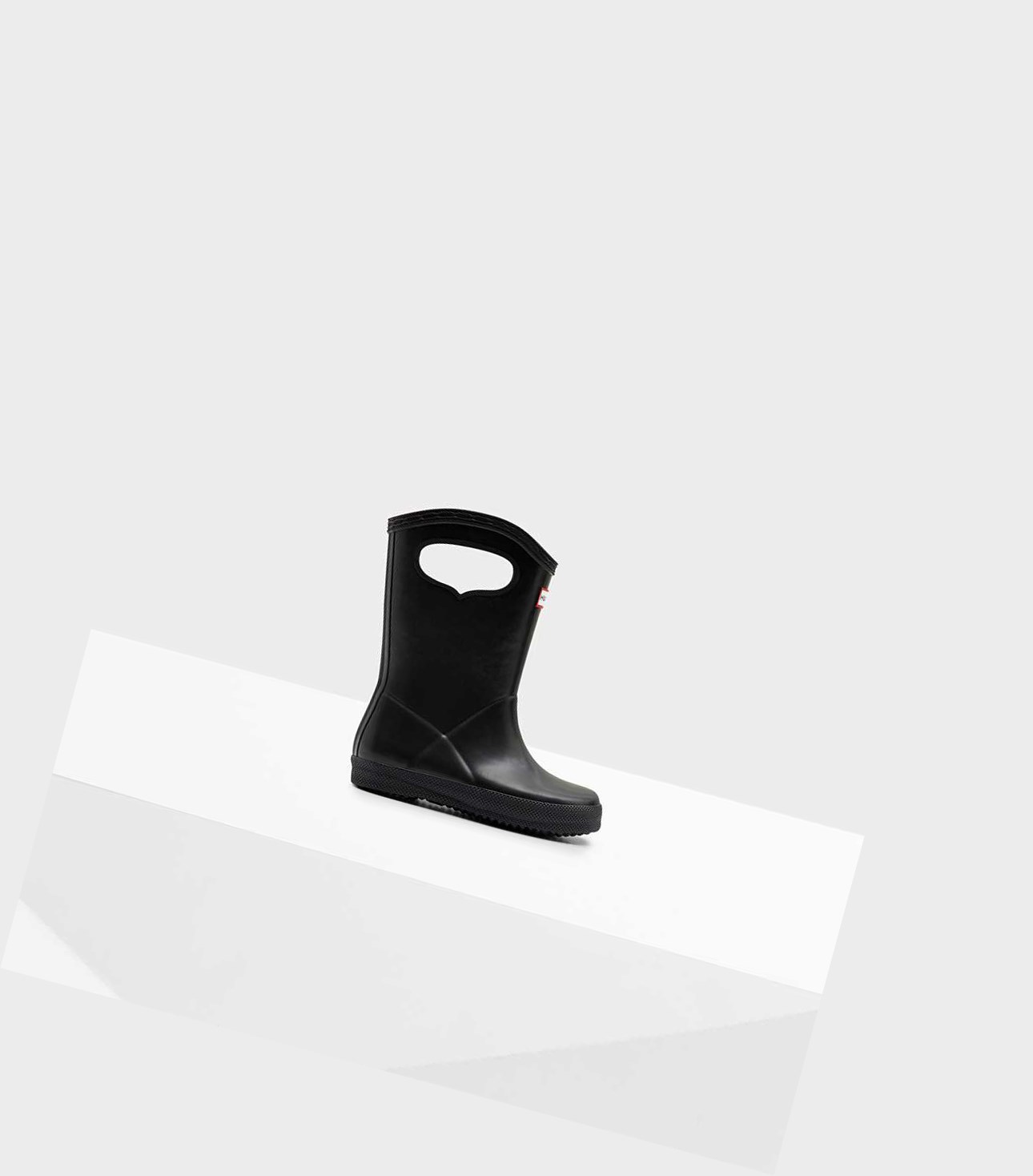 Krótkie Kozaki Dziecięce Hunter Original First Klasyczne Grab Handle Wellington Czarne | 957OKJMEH