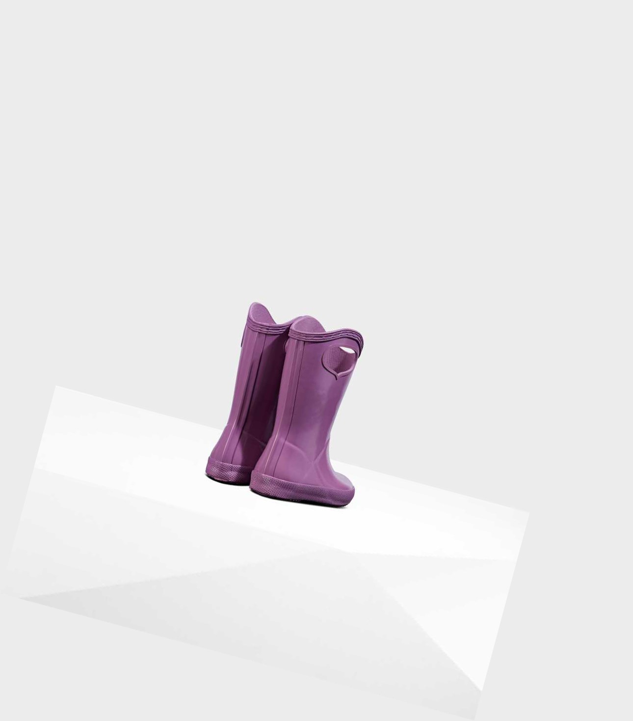 Krótkie Kozaki Dziecięce Hunter Original First Klasyczne Grab Handle Gloss Wellington Różowe | 980KVQLXJ