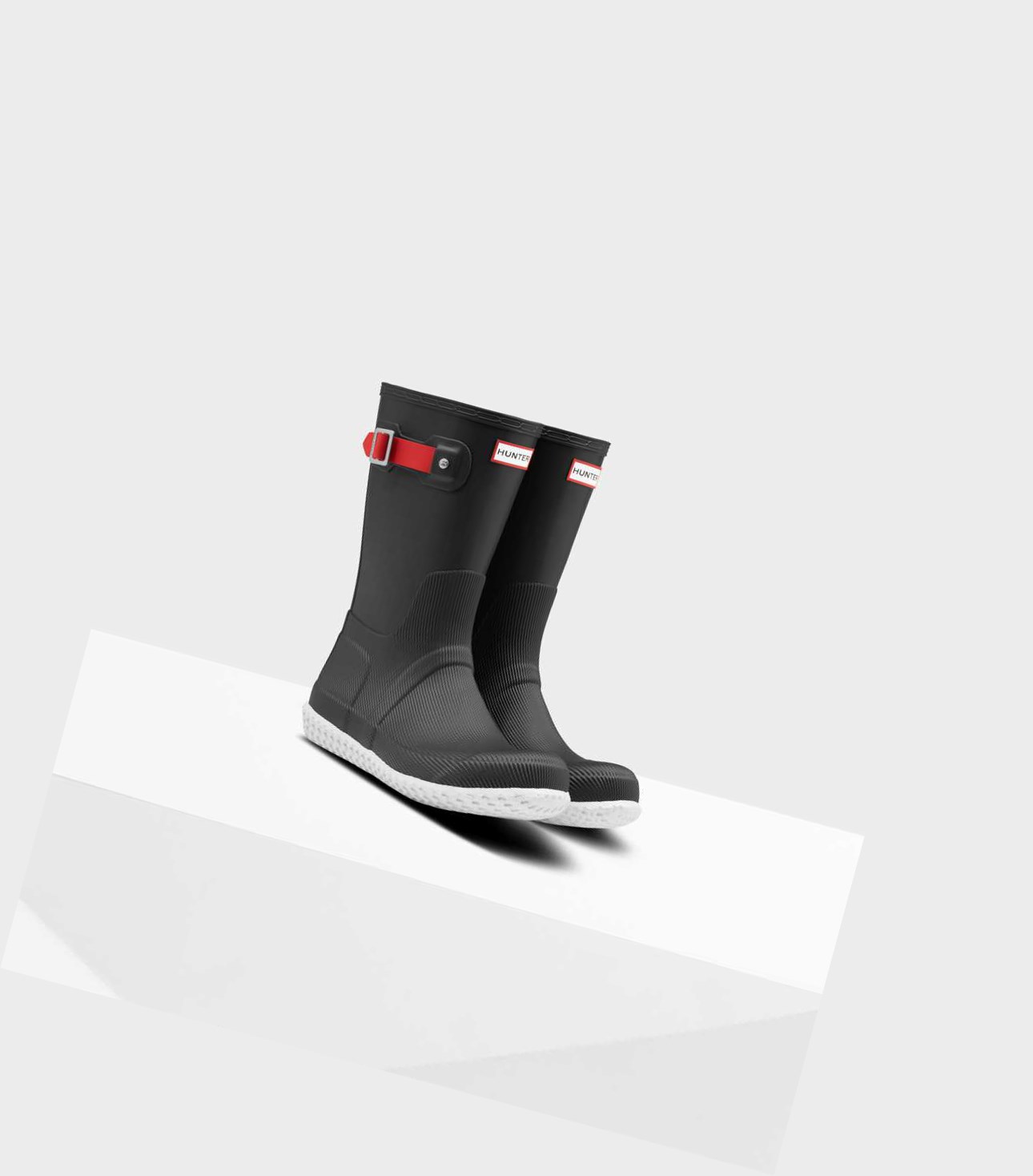 Krótkie Kozaki Męskie Hunter Original Płaskie Heel Calendar Sole Wellington Czarne | 421LZTDSA