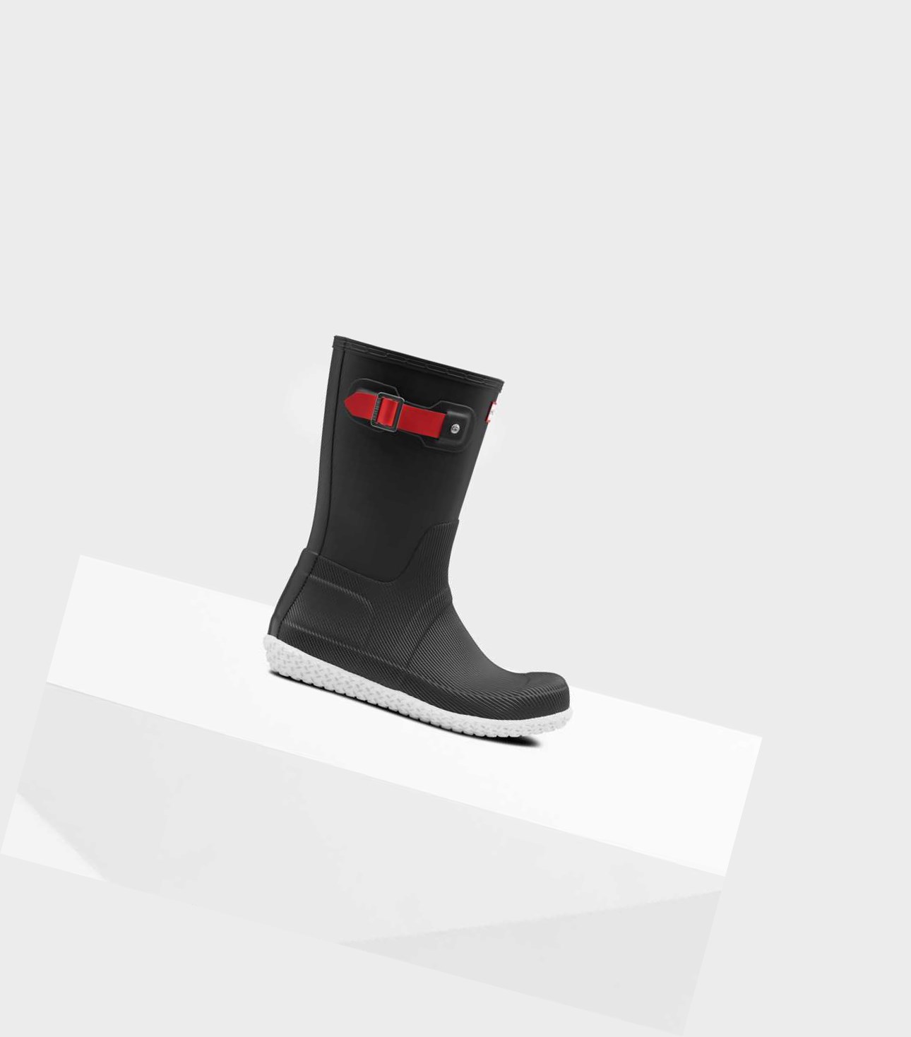 Krótkie Kozaki Męskie Hunter Original Płaskie Heel Calendar Sole Wellington Czarne | 421LZTDSA