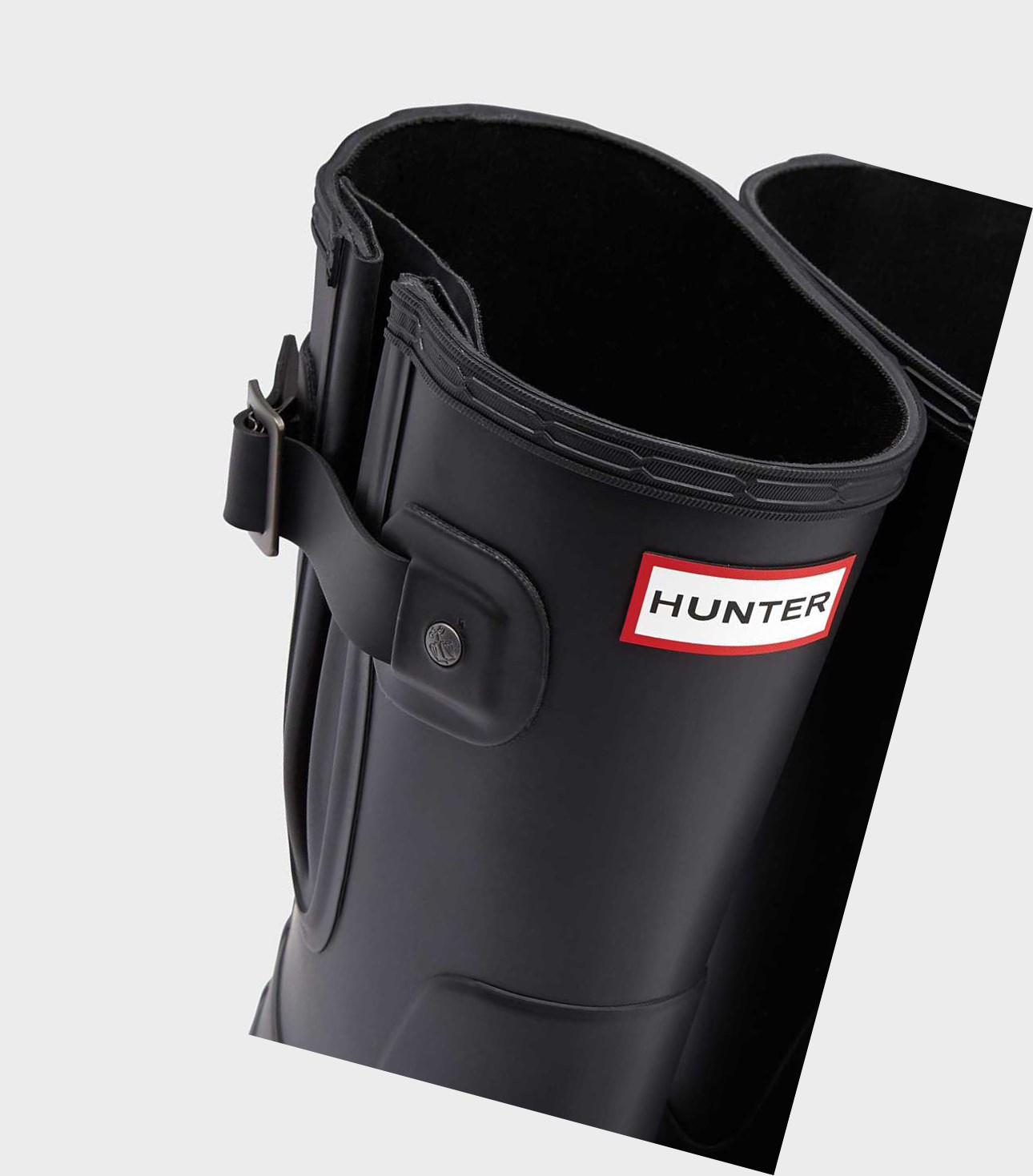 Krótkie Kozaki Męskie Hunter Original Side Adjustable Wellington Czarne | 015UBXMRT