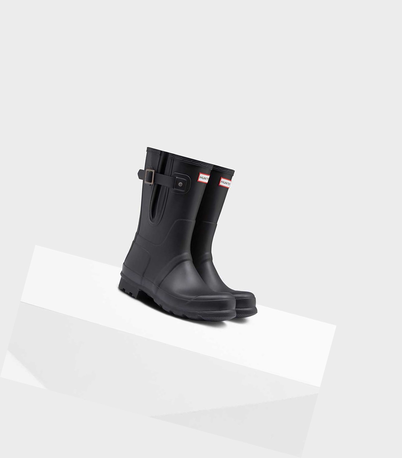 Krótkie Kozaki Męskie Hunter Original Side Adjustable Wellington Czarne | 015UBXMRT