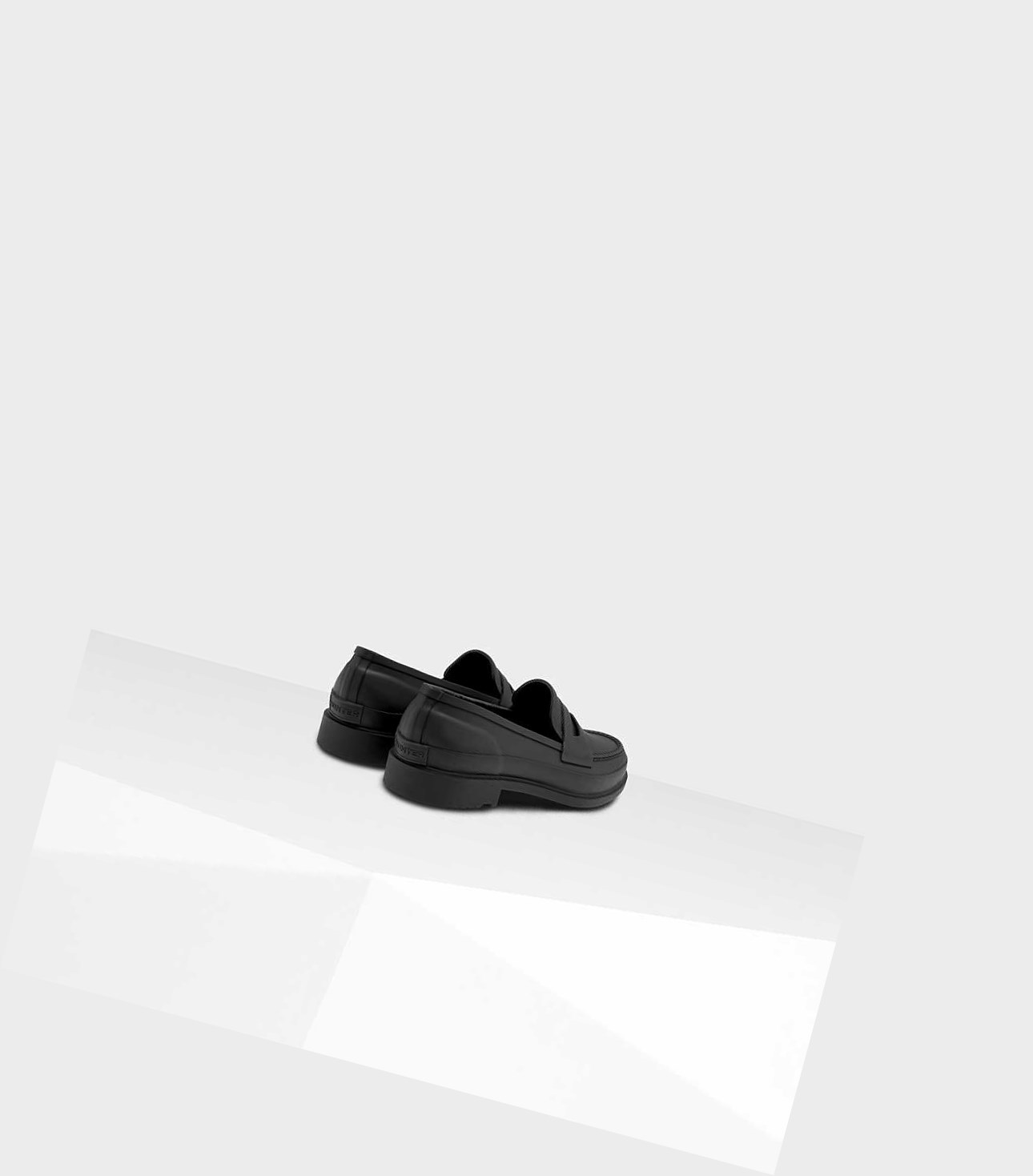 Loafersy Damskie Hunter Refined Slim Fit Penny Czarne | 582ILRYNW