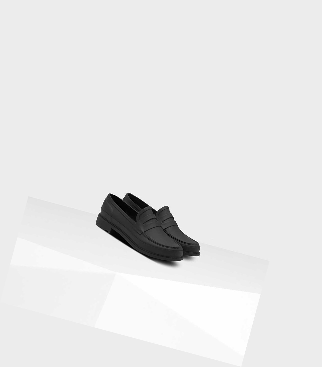 Loafersy Męskie Hunter Refined Penny Czarne | 819BPVGHI