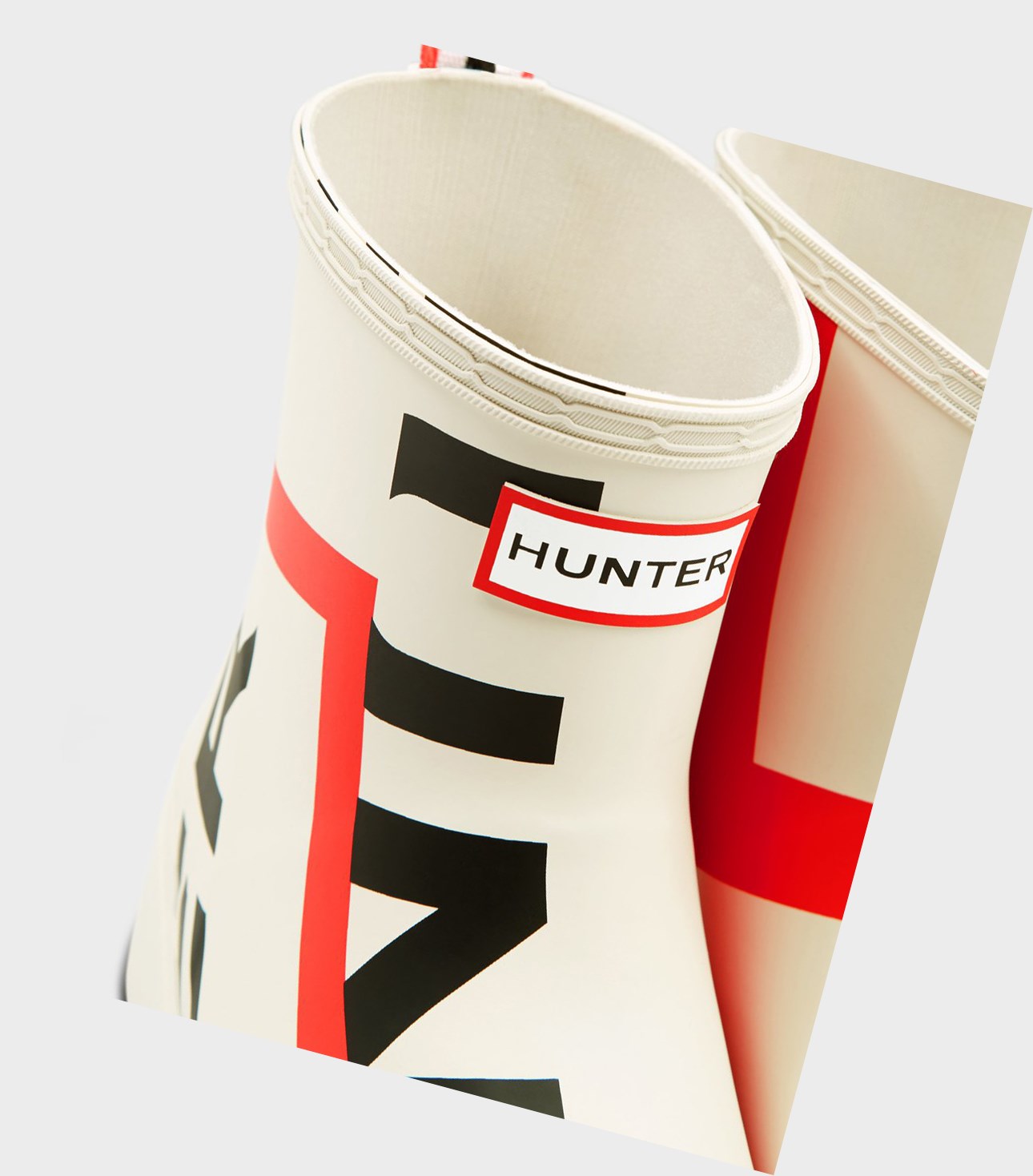 Play Boots Damskie Hunter Original Krótkie Exploded Logo Rain Białe | 402AKUPVJ