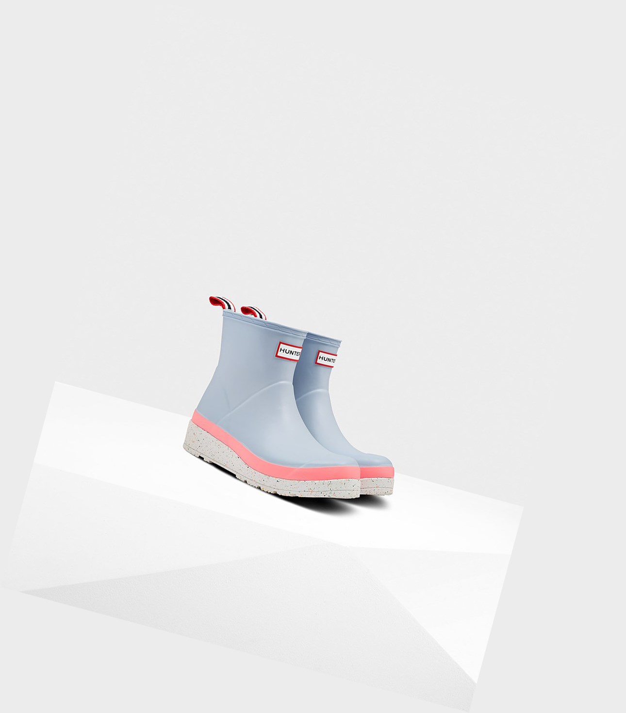Play Boots Damskie Hunter Original Krótkie Speckle Rain Niebieskie Różowe | 579GHPROB