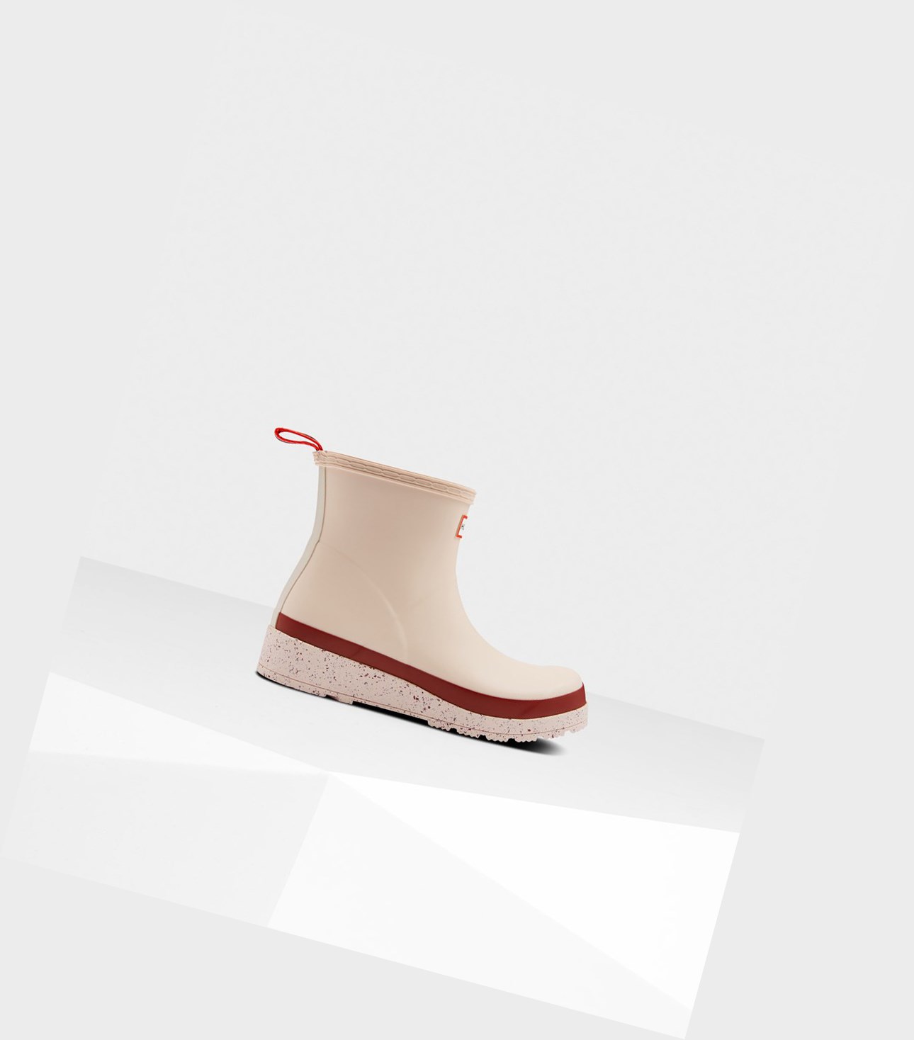Play Boots Damskie Hunter Original Krótkie Speckle Rain Beżowe Czerwone | 817JBVHOZ