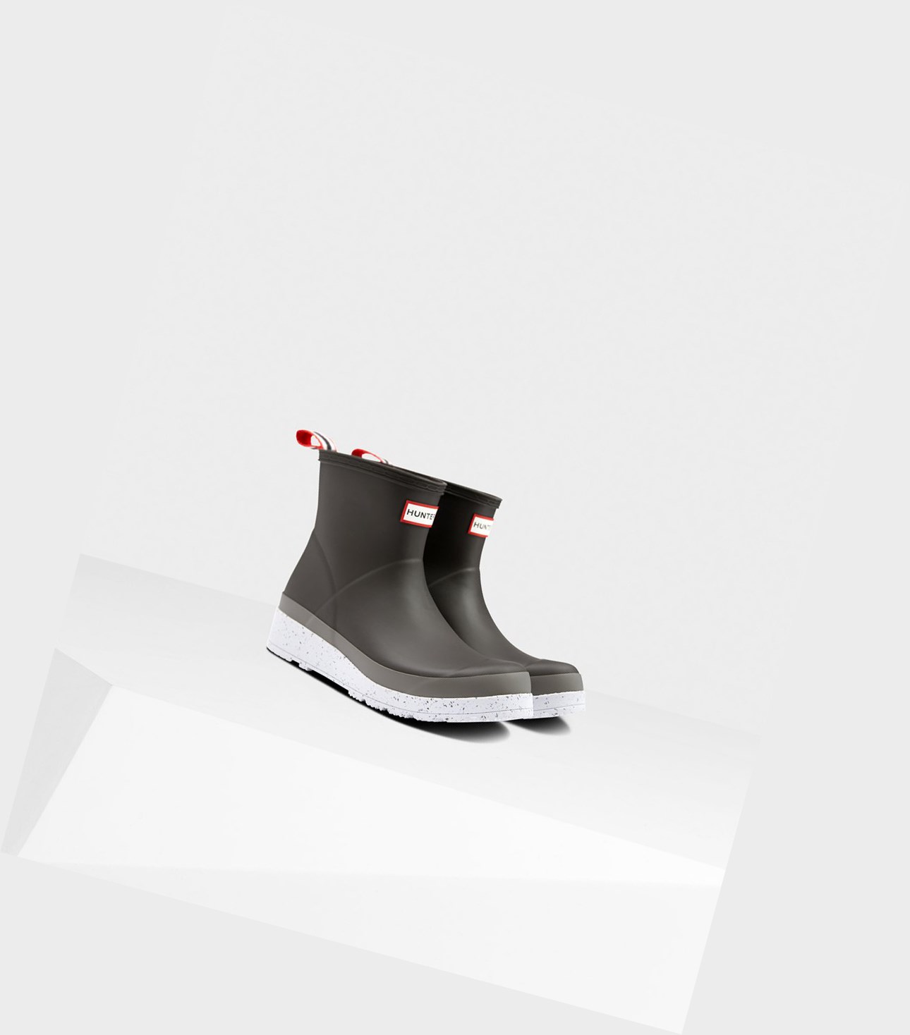 Play Boots Damskie Hunter Original Krótkie Speckle Rain Czarne Szare | 902DSICBM