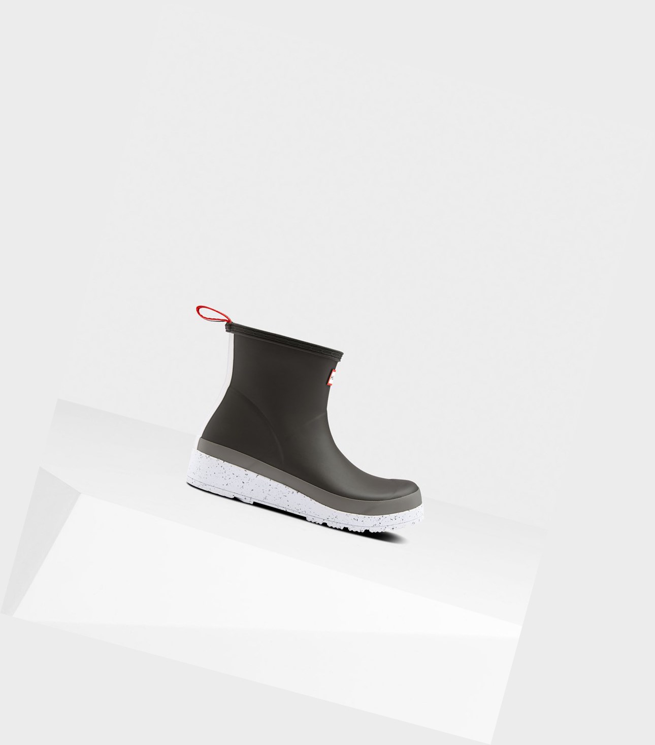 Play Boots Damskie Hunter Original Krótkie Speckle Rain Czarne Szare | 902DSICBM