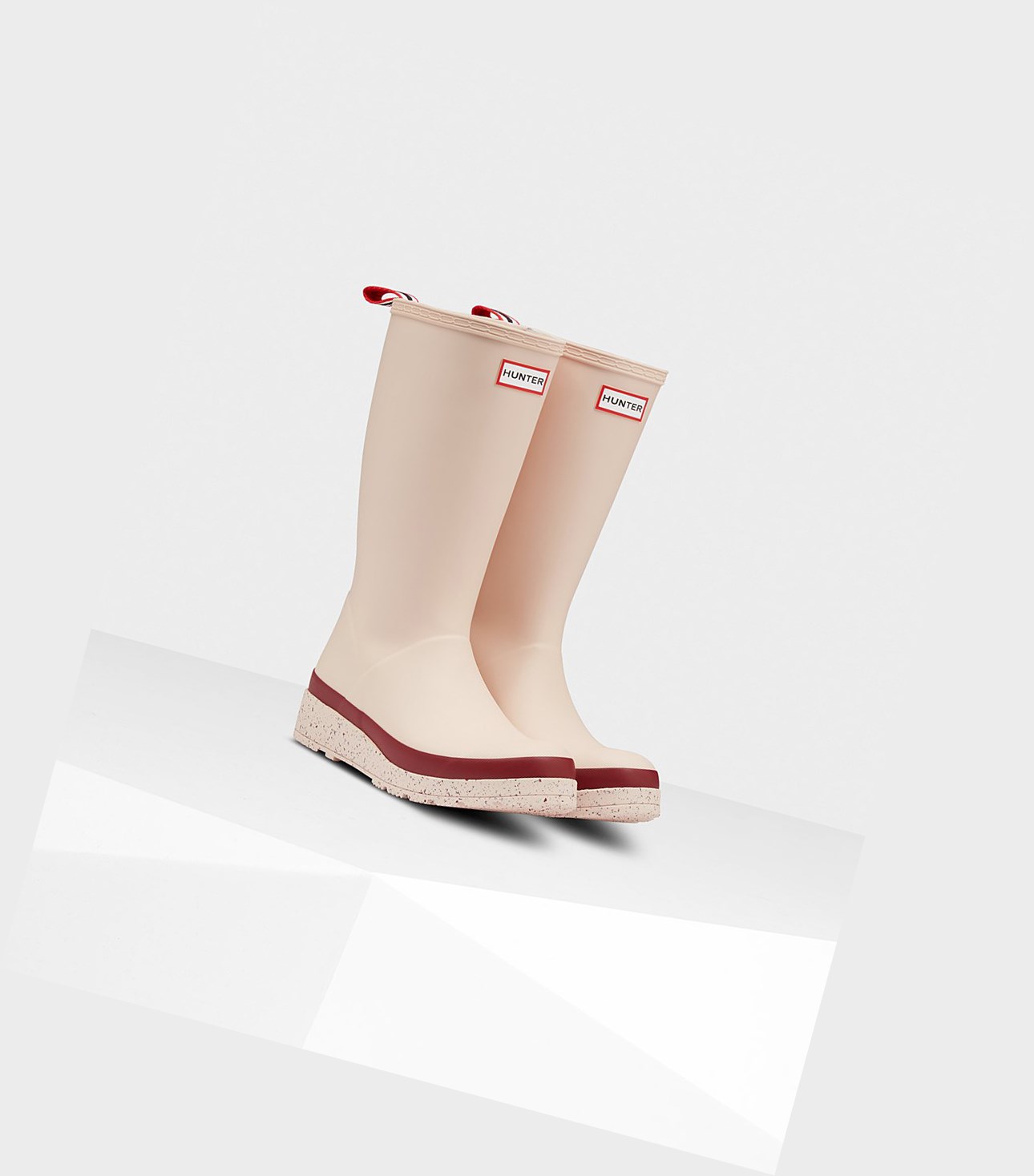 Play Boots Damskie Hunter Original Wysokie Speckle Rain Beżowe Czerwone | 085KIGHZS