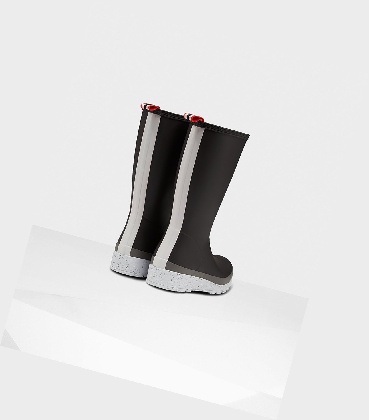 Play Boots Damskie Hunter Original Wysokie Speckle Rain Czarne Szare | 907ULQPMZ