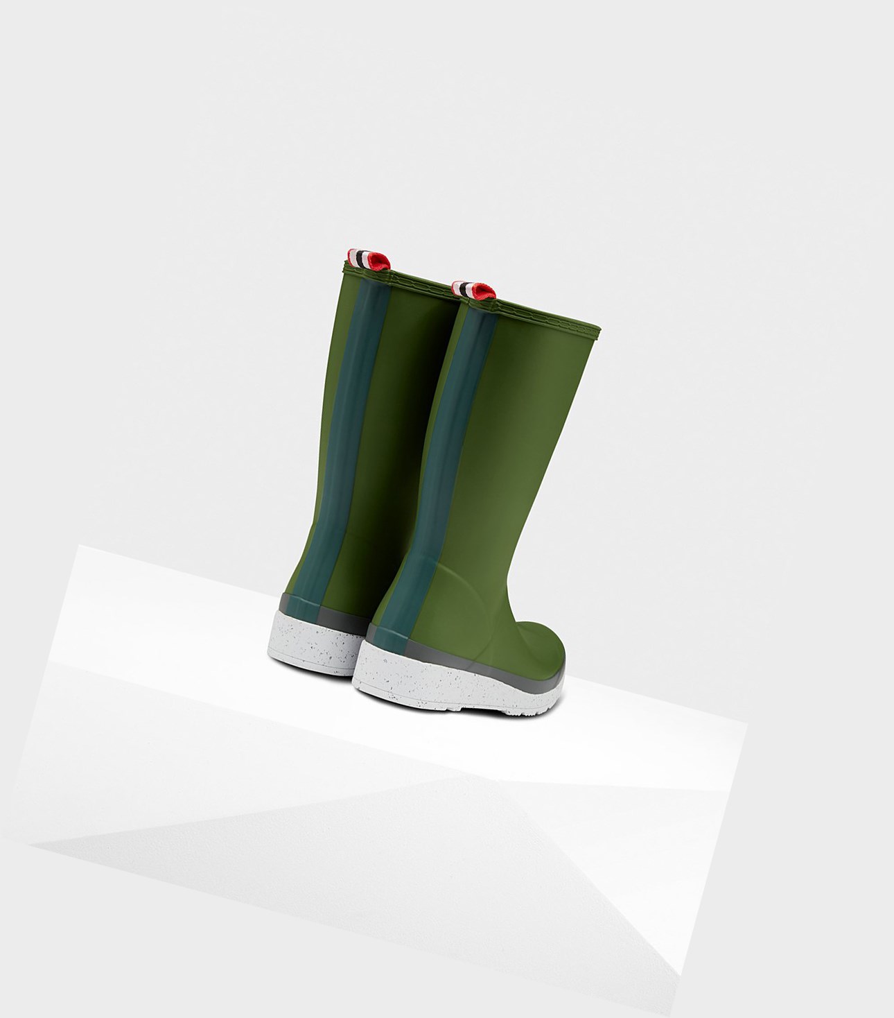 Play Boots Damskie Hunter Original Wysokie Speckle Rain Zielone Białe | 912JYMAHP