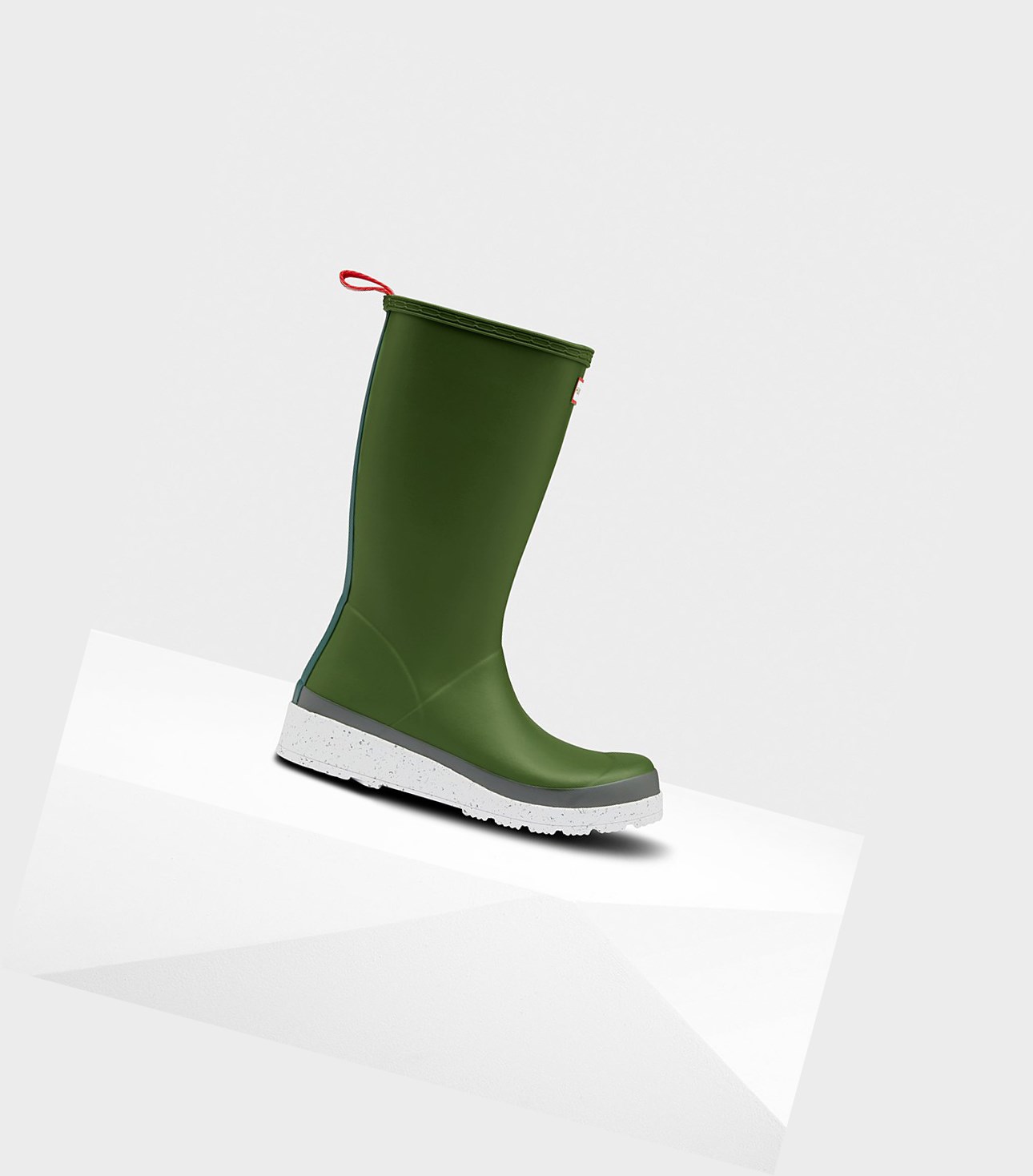 Play Boots Damskie Hunter Original Wysokie Speckle Rain Zielone Białe | 912JYMAHP