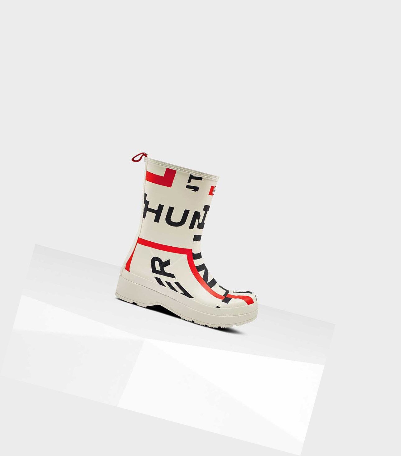 Play Boots Męskie Hunter Original Mid-Wzrost Exploded Logo Białe | 823LODWVJ
