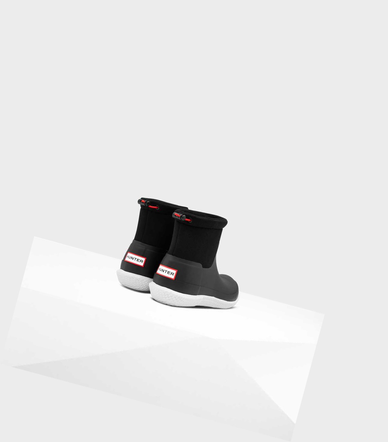 Trampki Damskie Hunter Original Krótkie Mesh Czarne | 382GUAPCO