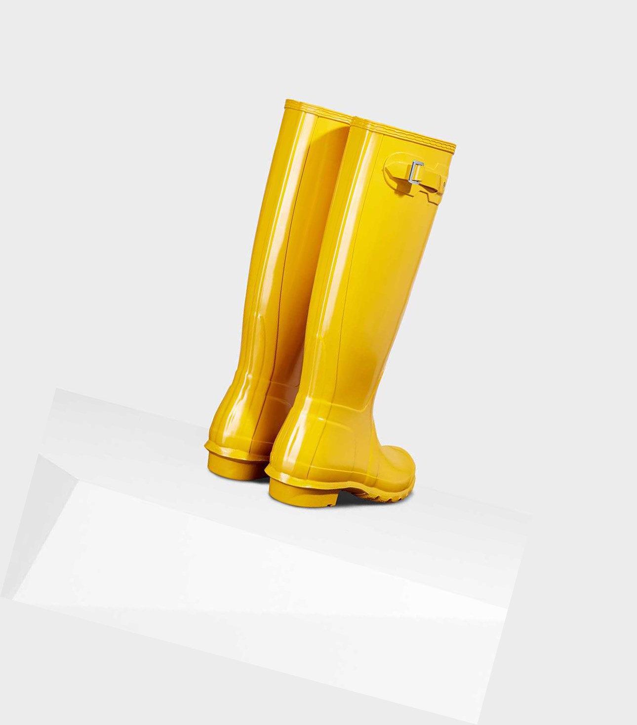 Wysokie Buty Damskie Hunter Original Gloss Wellington Żółte | 309IPXNBQ