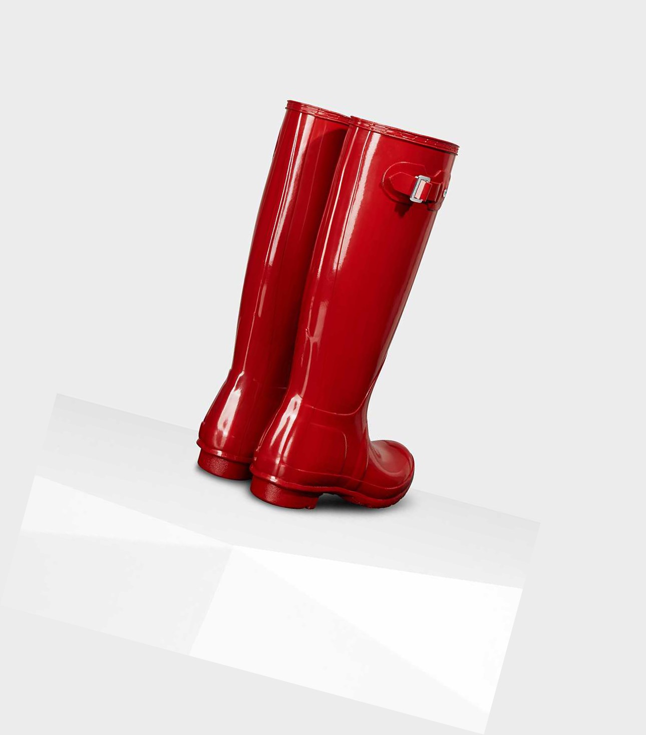 Wysokie Buty Damskie Hunter Original Gloss Wellington Czerwone | 597JWVYRQ
