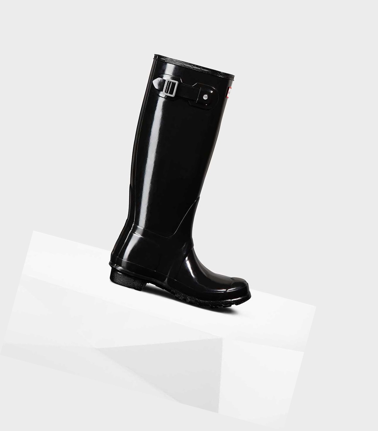 Wysokie Buty Damskie Hunter Original Gloss Wellington Czarne | 819UJVFOK