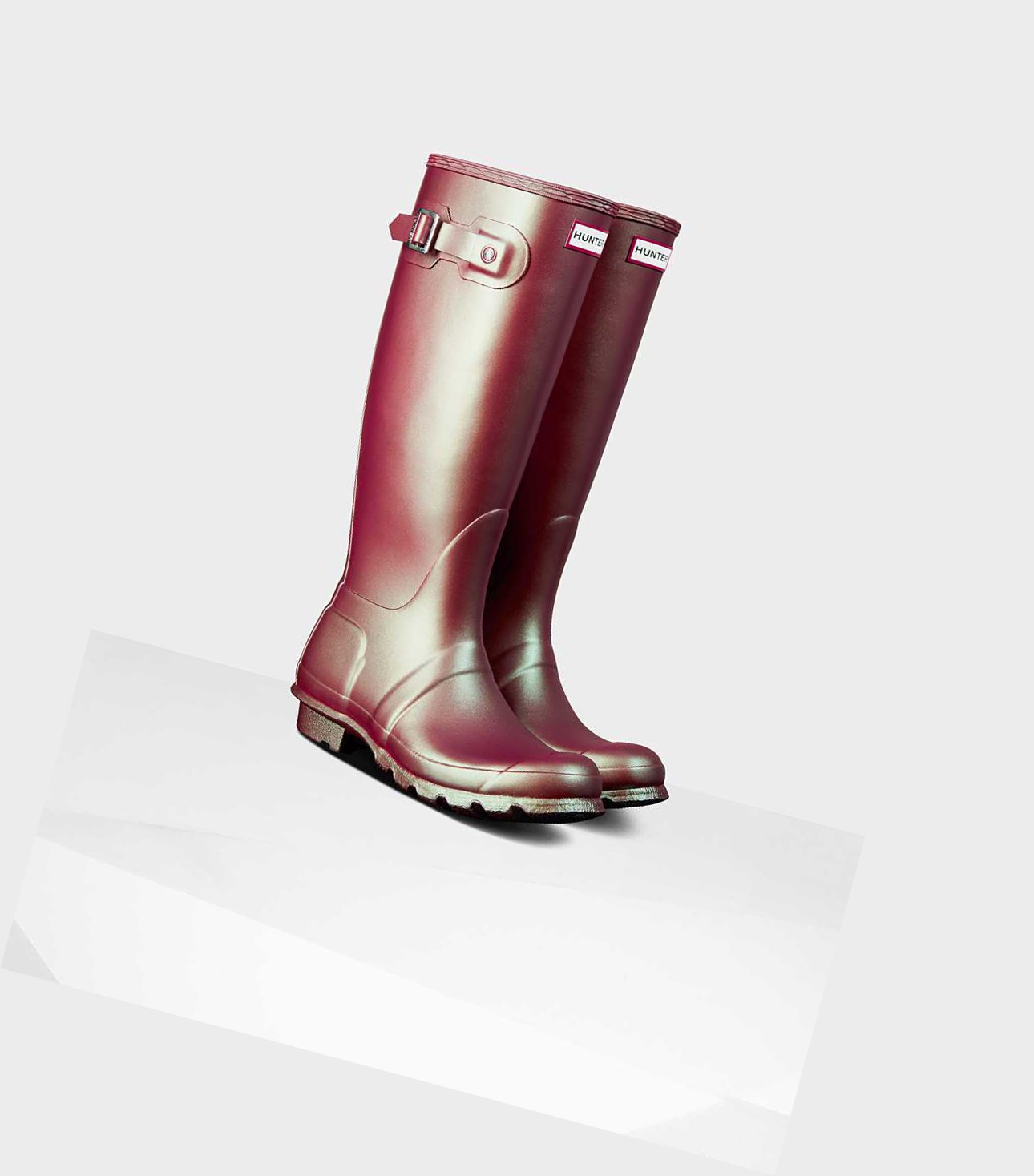 Wysokie Buty Damskie Hunter Original Nebula Wellington Różowe | 297VMCPWA