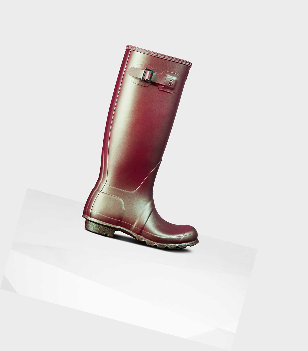 Wysokie Buty Damskie Hunter Original Nebula Wellington Różowe | 297VMCPWA