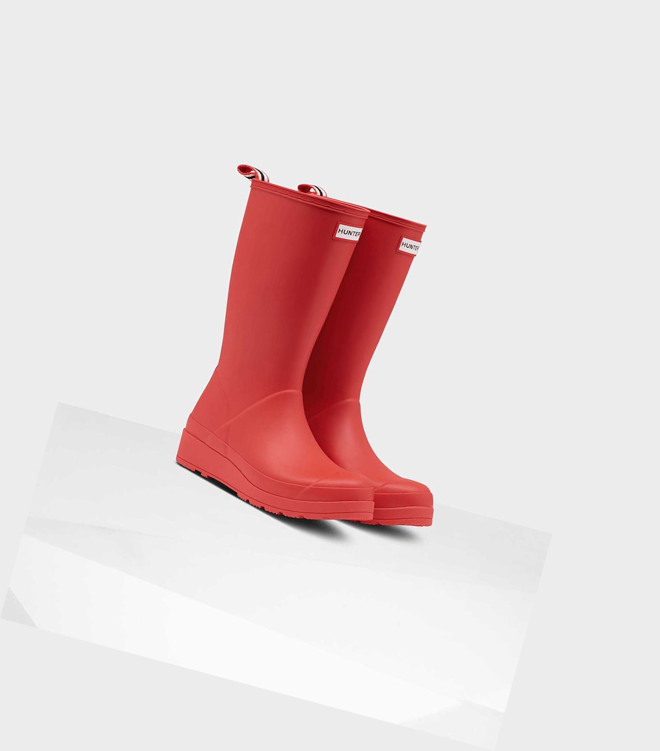 Wysokie Buty Damskie Hunter Original Play Wellington Czerwone | 062DGSYLK