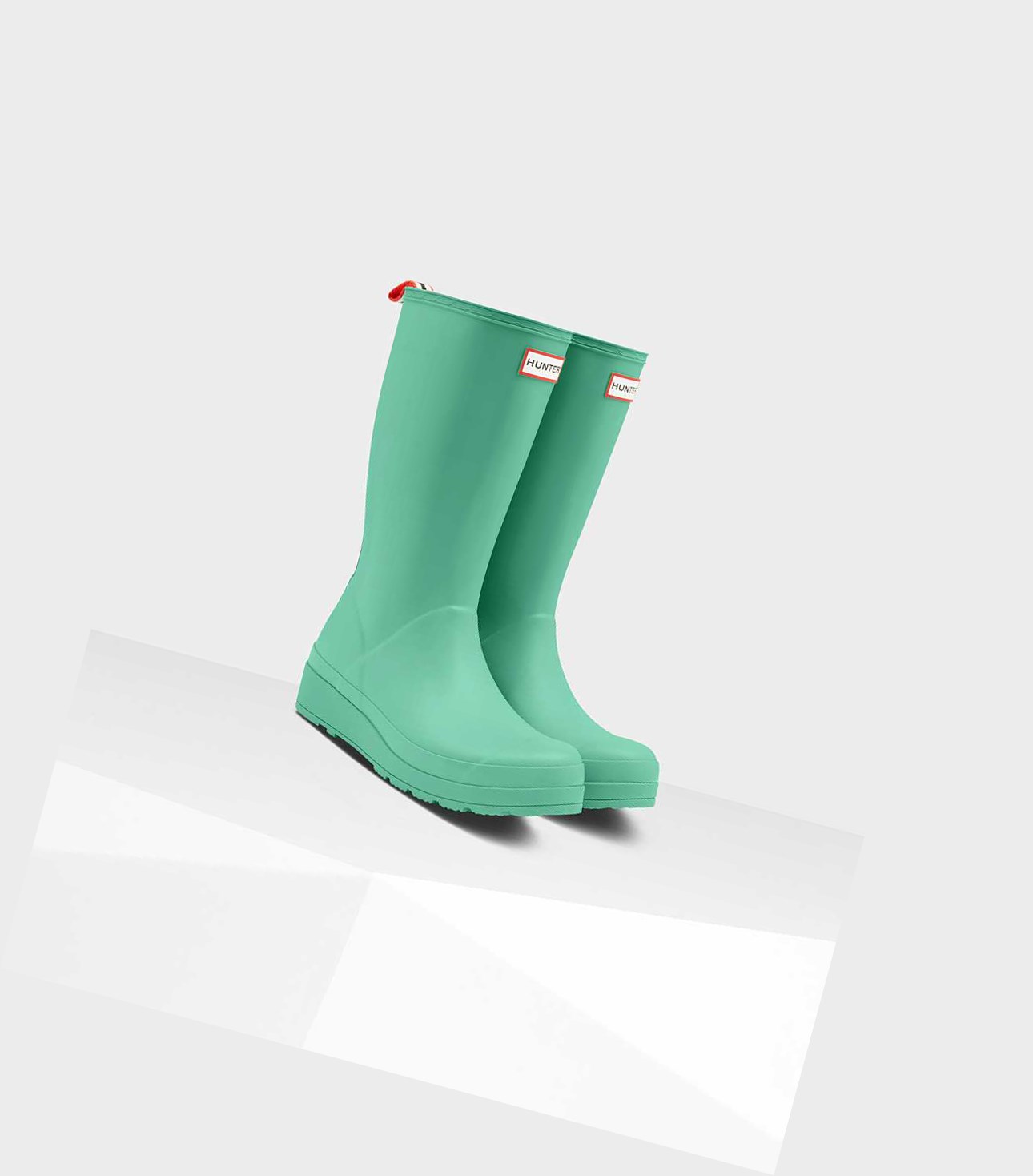 Wysokie Buty Damskie Hunter Original Play Wellington Zielone | 730OXJIMU