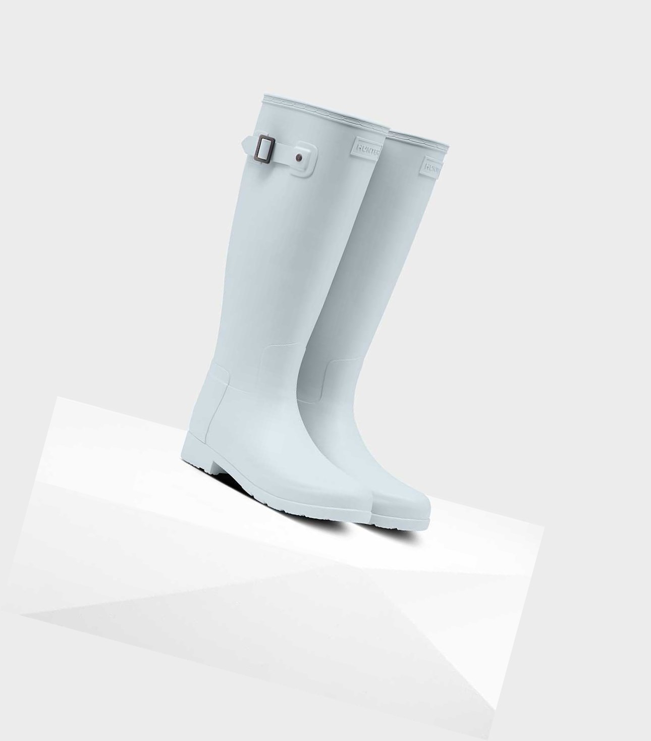 Wysokie Buty Damskie Hunter Original Refined Wellington Szare | 425AJCODM